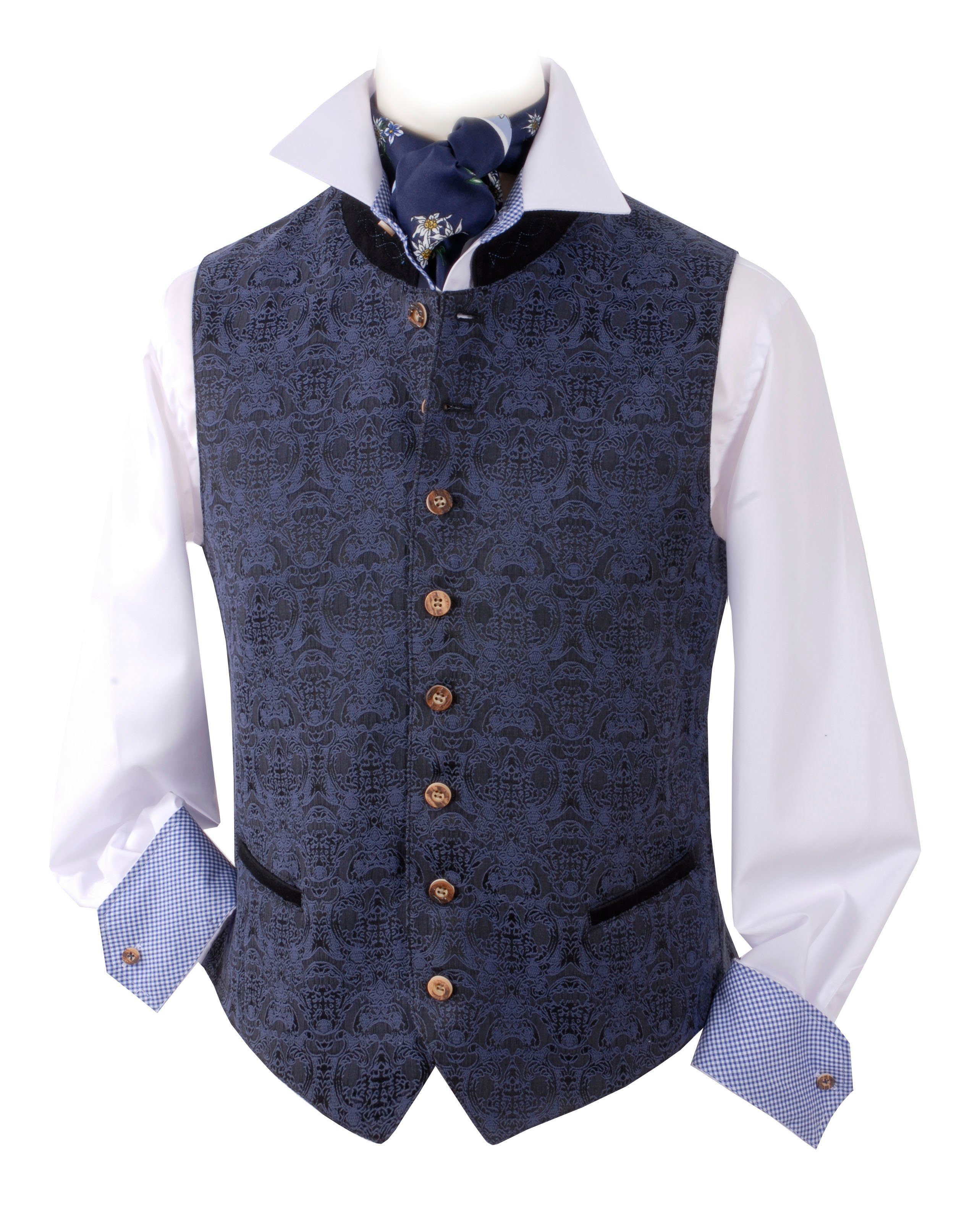 Moschen-Bayern Trachtenweste Trachtenweste Herren Weste Hochzeitsweste Trachten Gilet Oktoberfest Herrenweste Blau Schwarz Weste, Weste mit Stehkragen, Anzugweste, Hochzeitsweste