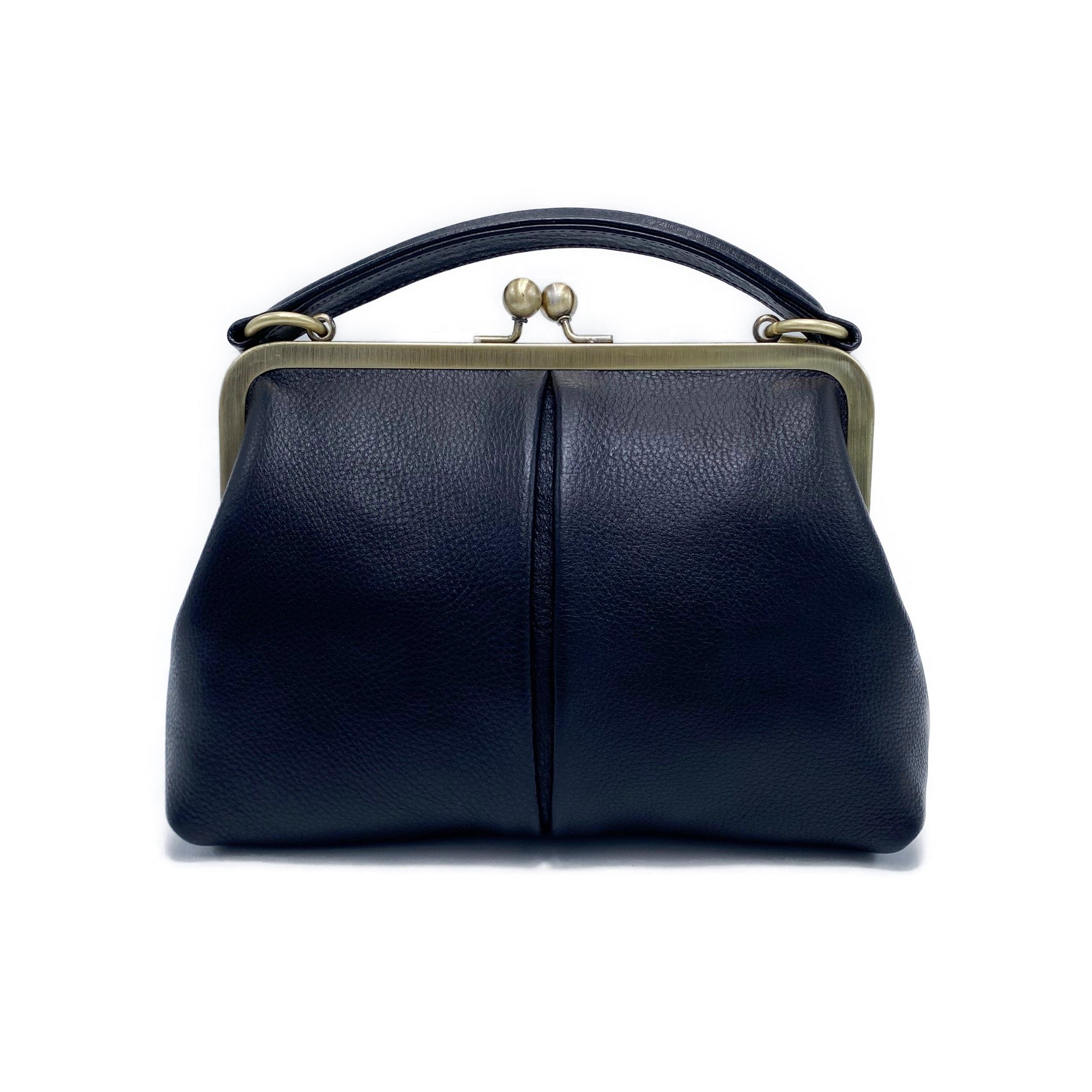 Taschenkinder Handtasche Damen Handtasche Leder "Kleine Olive", Umhängetasche, Vintage Stil., Echtleder Tasche mit Bügelverschluss