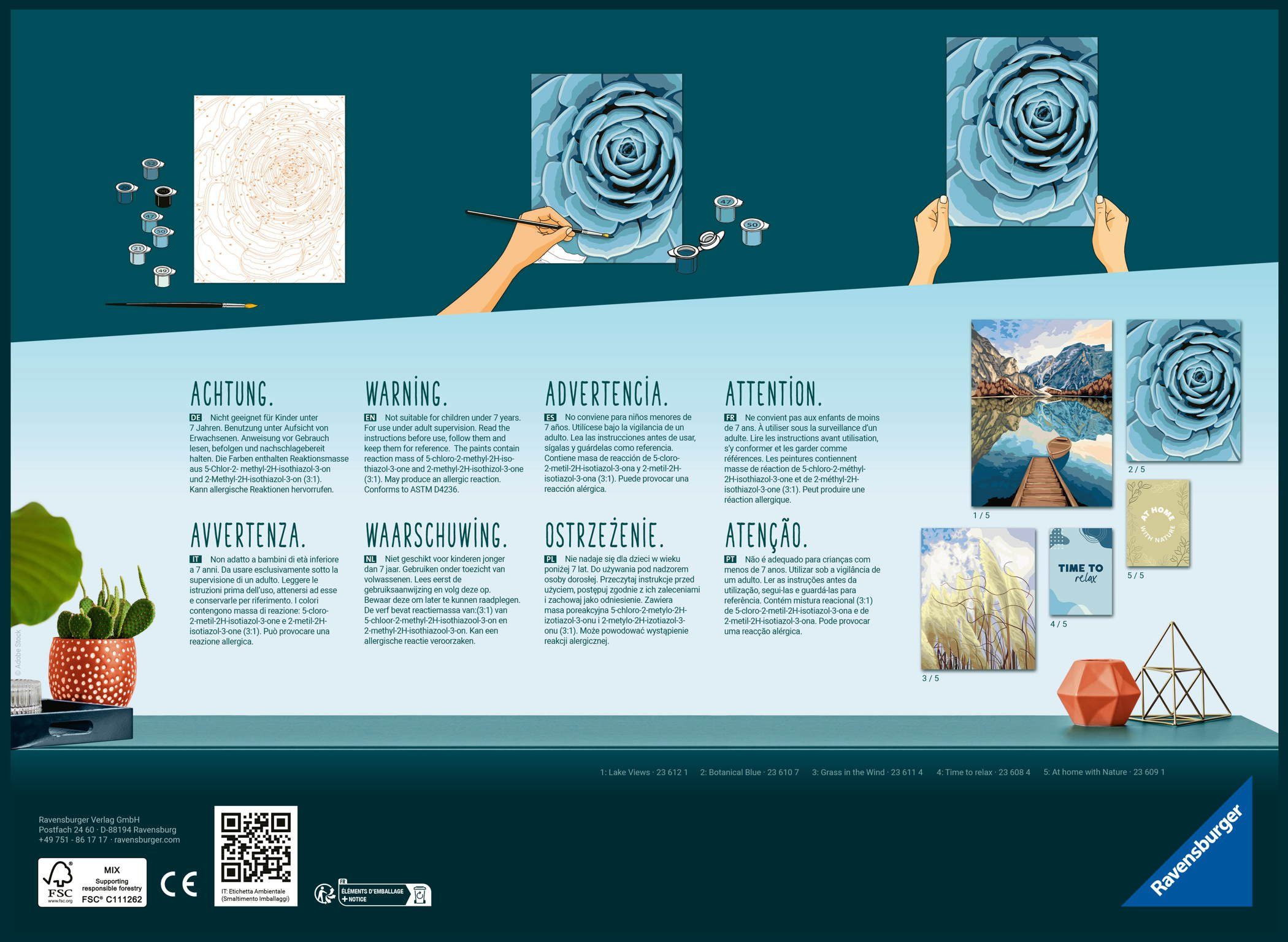 Ravensburger Malen nach Zahlen Malen nach Zahlen CREART Trend Gallery Wall Set Nature 23613