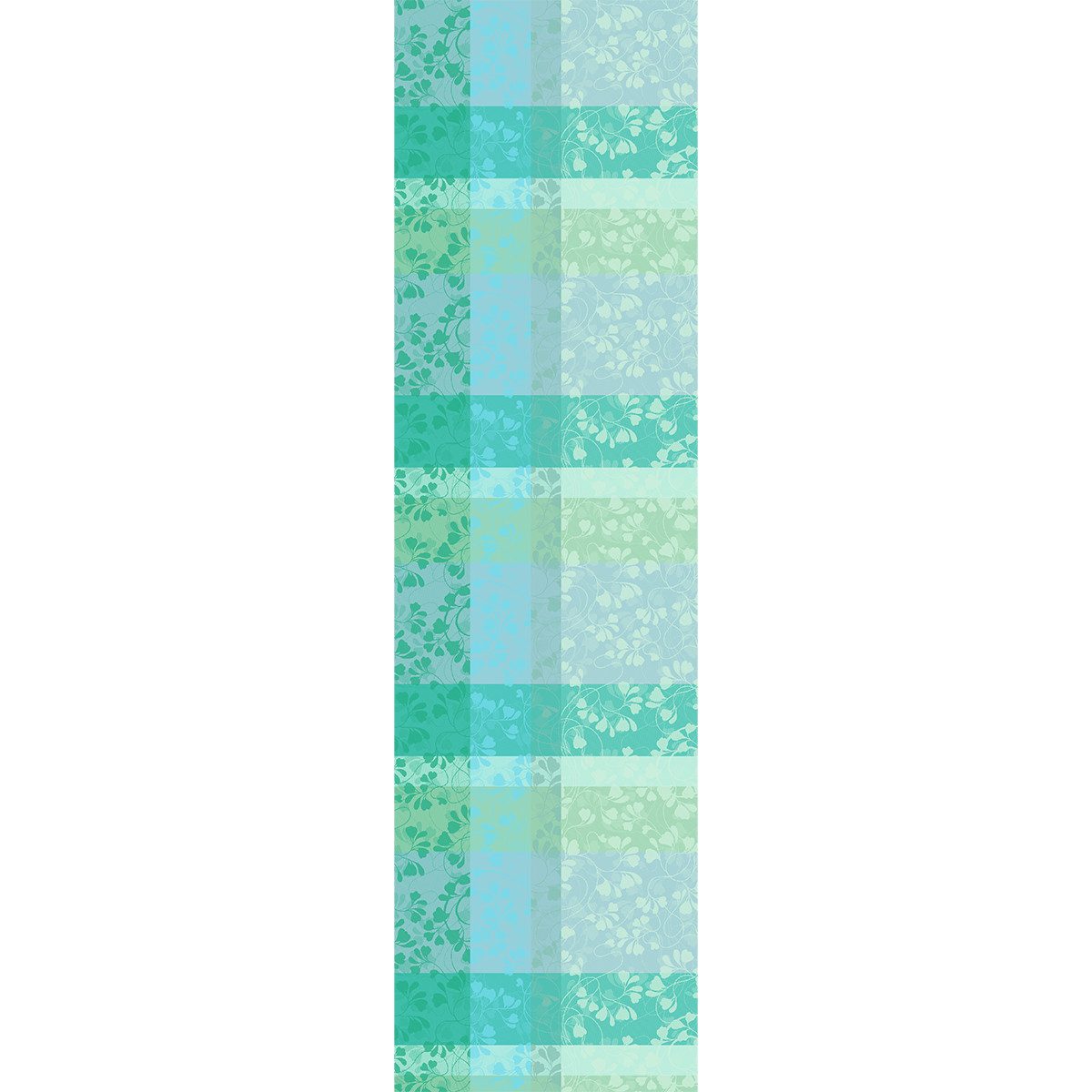 Garnier Thiebaut Tischläufer Tischläufer Mille Feuillages Turquoise 55x180 cm, jacquard-gewebt