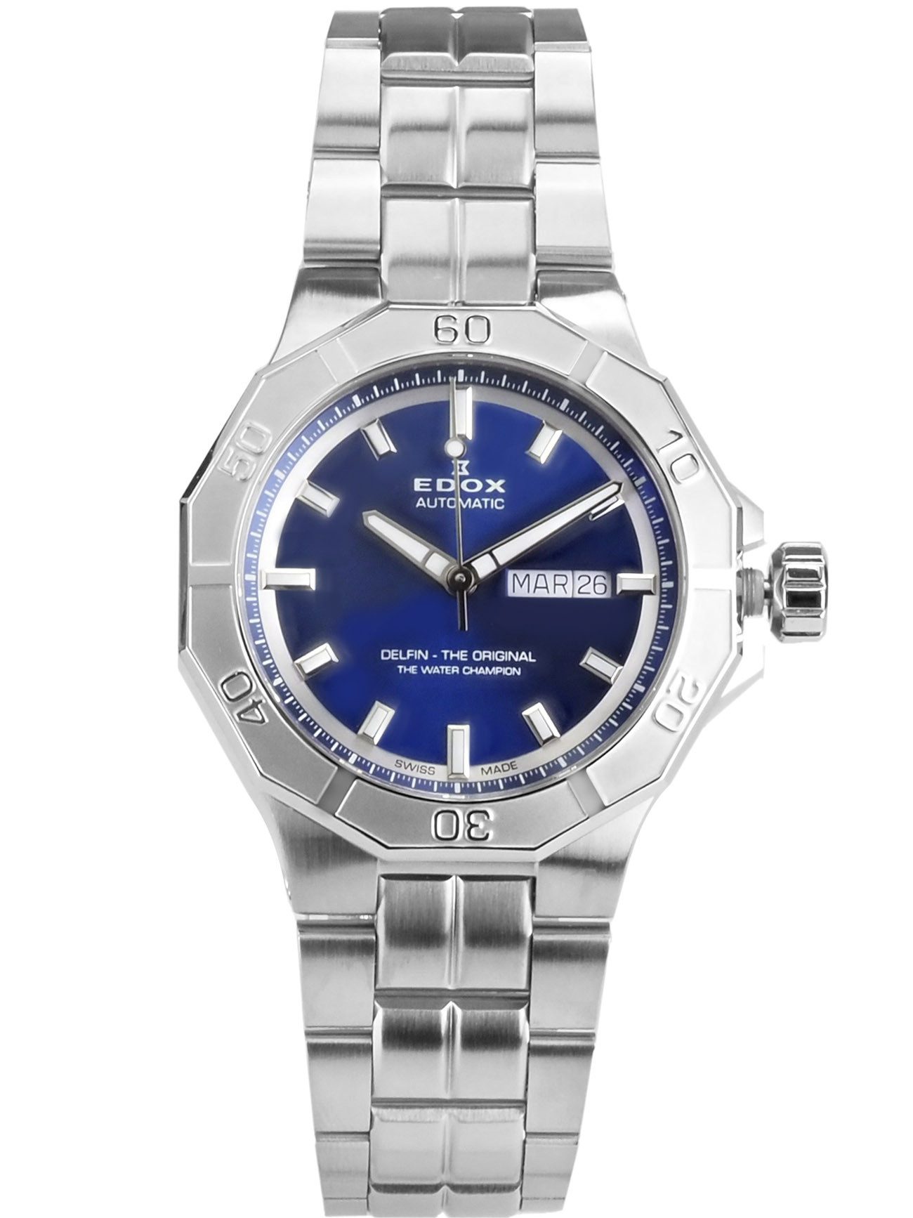 Edox Schweizer Uhr Automatik Herren Uhr Delfin 88008 3M BUIN Delfin, Wochentag - und Datumsanzeige