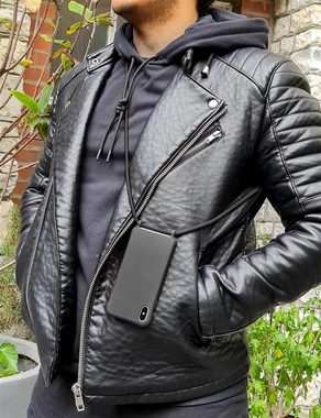 MyGadget Handyhülle Handykette für Apple iPhone XS Max, mit Handyband zum Umhängen Kordel Schnur Case Schutzhülle Schwarz