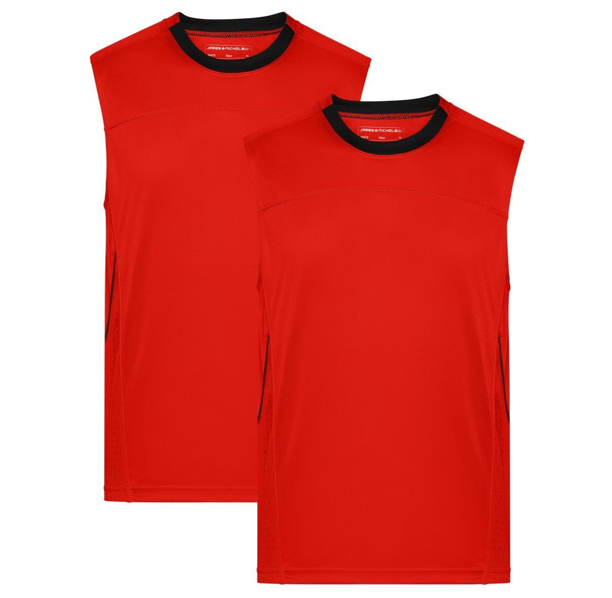 James & Nicholson Lauftop Doppelpack Sportliches Herren Lauf Top aus Funktionspolyester JN470 (Doppelpack, 2er-Pack) Feuchtigkeitsregulierendes Material