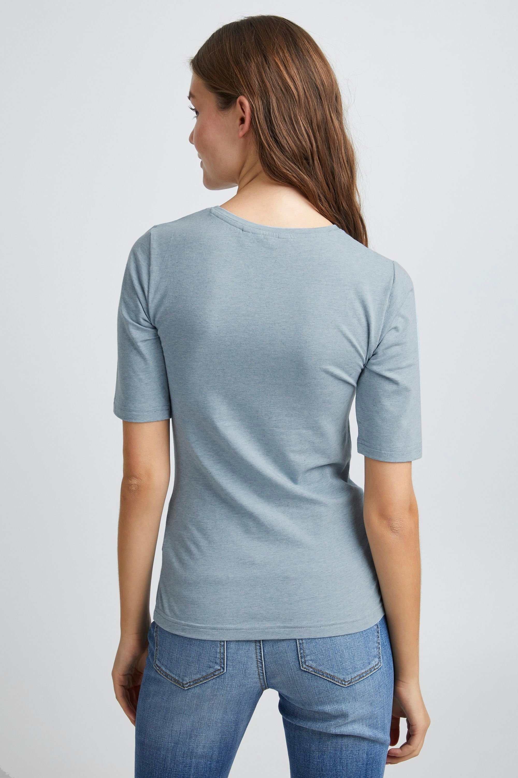 BYPAMILA Kentucky T-Shirt Rundhalsausschnitt T-shirt mit -20806528 Blue Melange (1539151) TSHIRT b.young