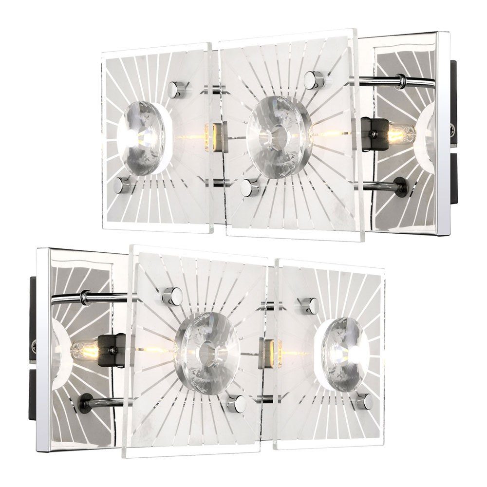 GLOBO LIGHTING LED Wandleuchte, Leuchtmittel nicht inklusive, Wandleuchte Kristalle Kristallleuchte Wand Modern Wandlampe 2x
