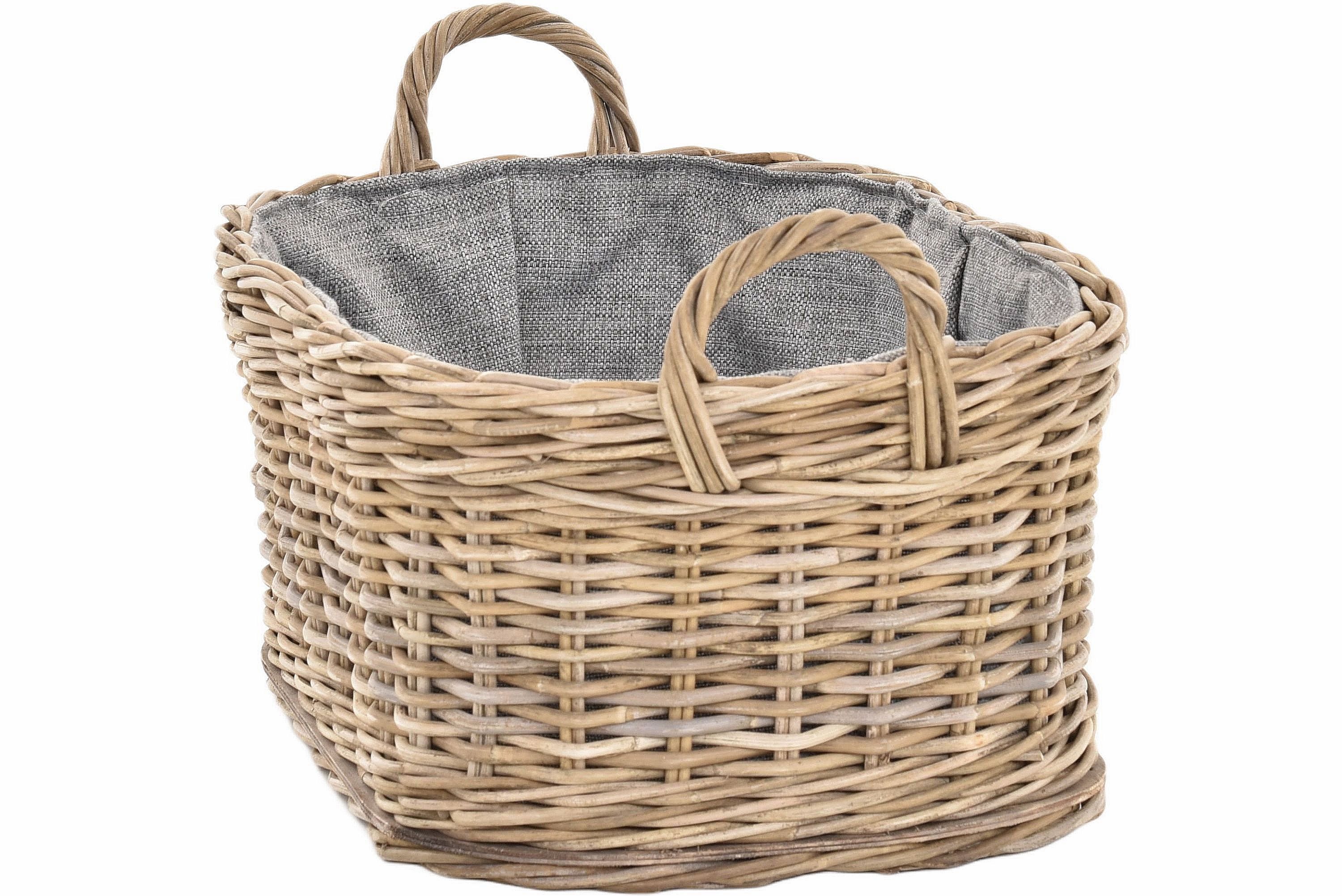 Krines Home Kaminholzkorb LK 061 Auswahl Koobo Grau 55x42cm, Holz Tragekorb