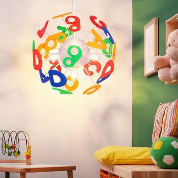 Globo LED Pendelleuchte, Leuchtmittel inklusive, Warmweiß, Farbwechsel, RGB LED Pendelleuchte Kinderzimmer Hängelampe Buchstaben