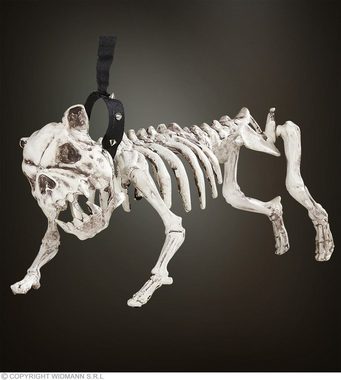 Scherzwelt Zauberer-Kostüm Großes Halloween Dekoration Set - Skelett Knochengerüst 160cm, Hundeskelett und Totenschädel