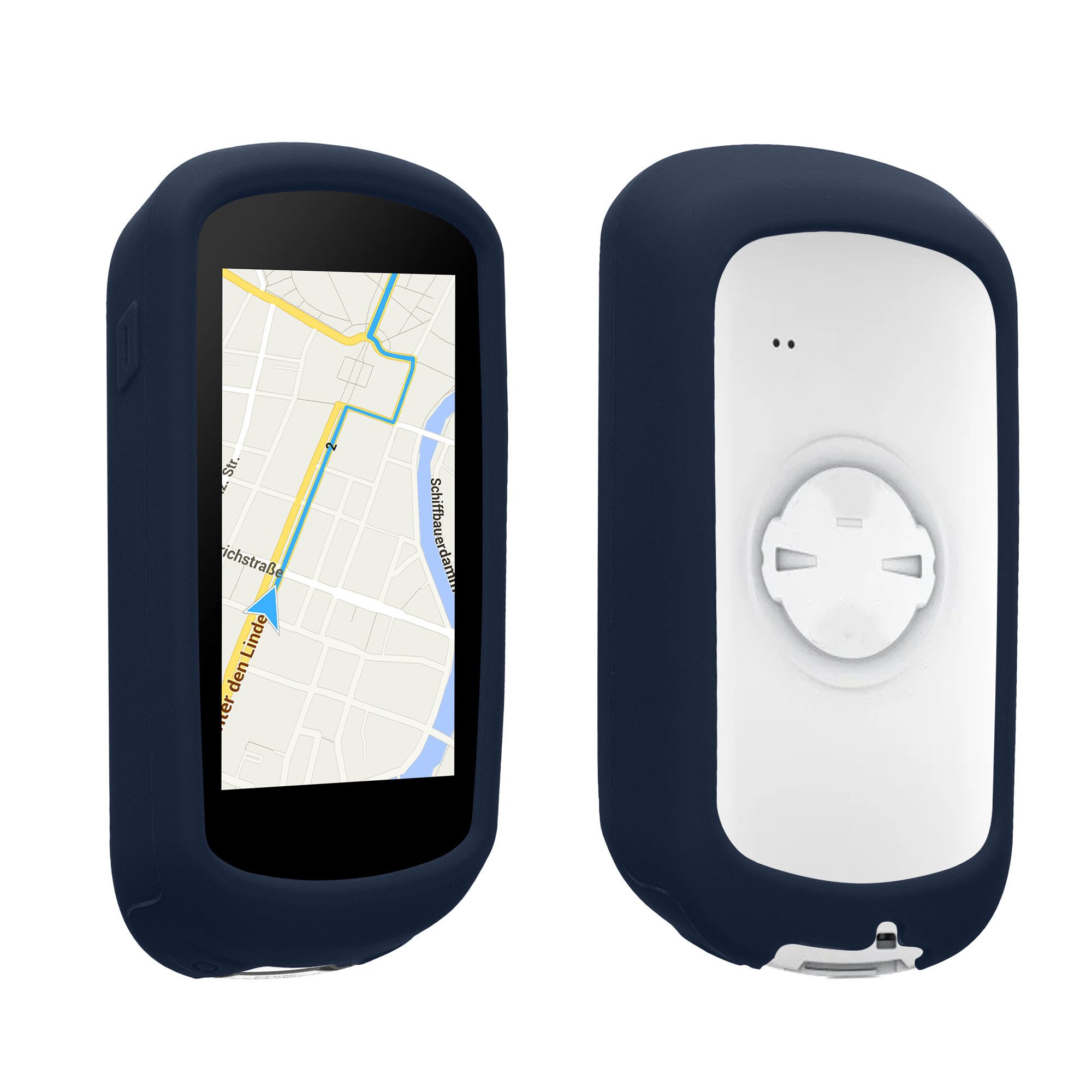 kwmobile Smartphone-Hülle kwmobile Hülle für Garmin Edge Explore 2, Silikon GPS Fahrrad Case Schutzhülle - in Dunkelblau