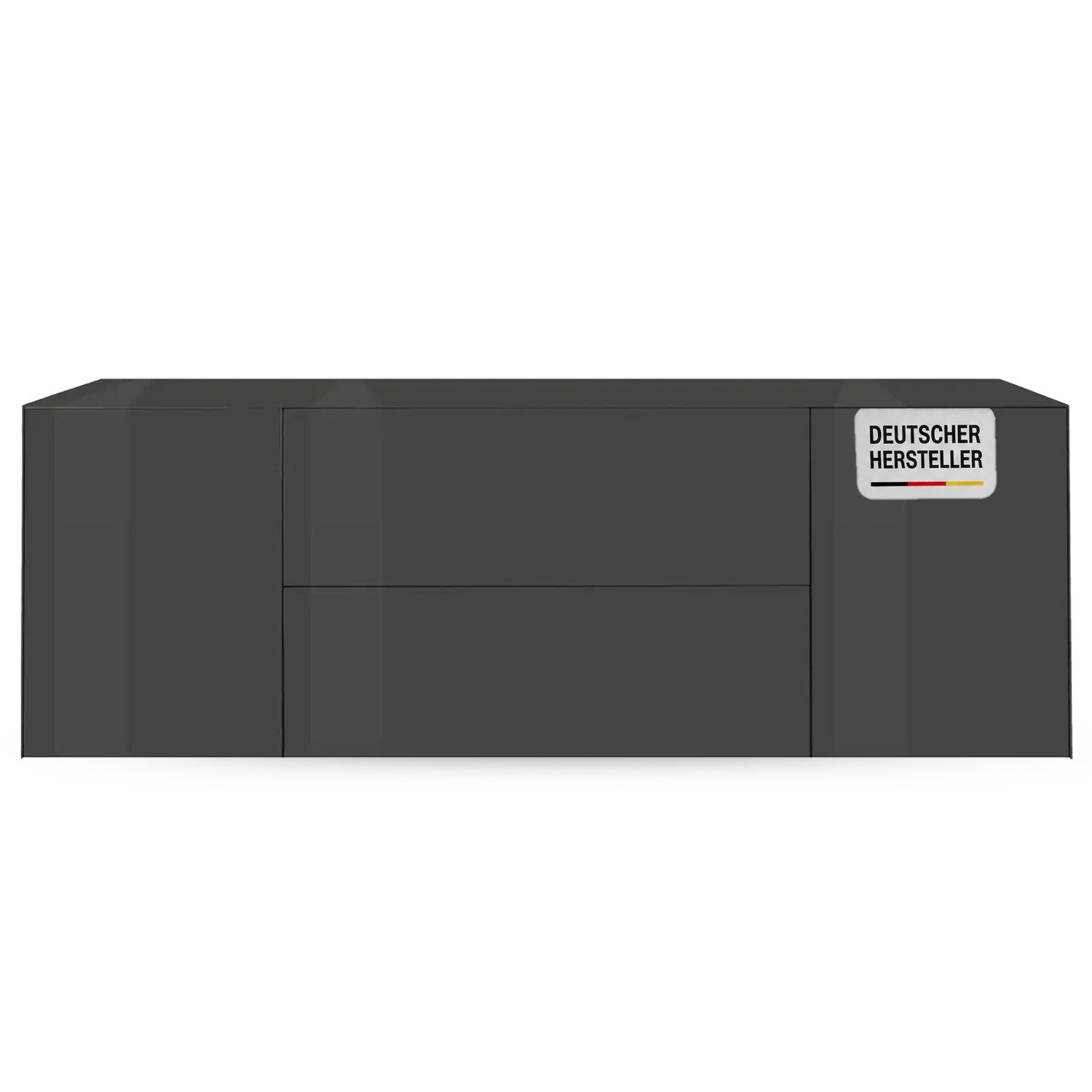 Storado Lowboard Colors 181×63×42cm, Lowboard mit Tür und Klappe, Farbe wählbar, Glasfronten und Push-to-open für eine moderne, grifflose Optik