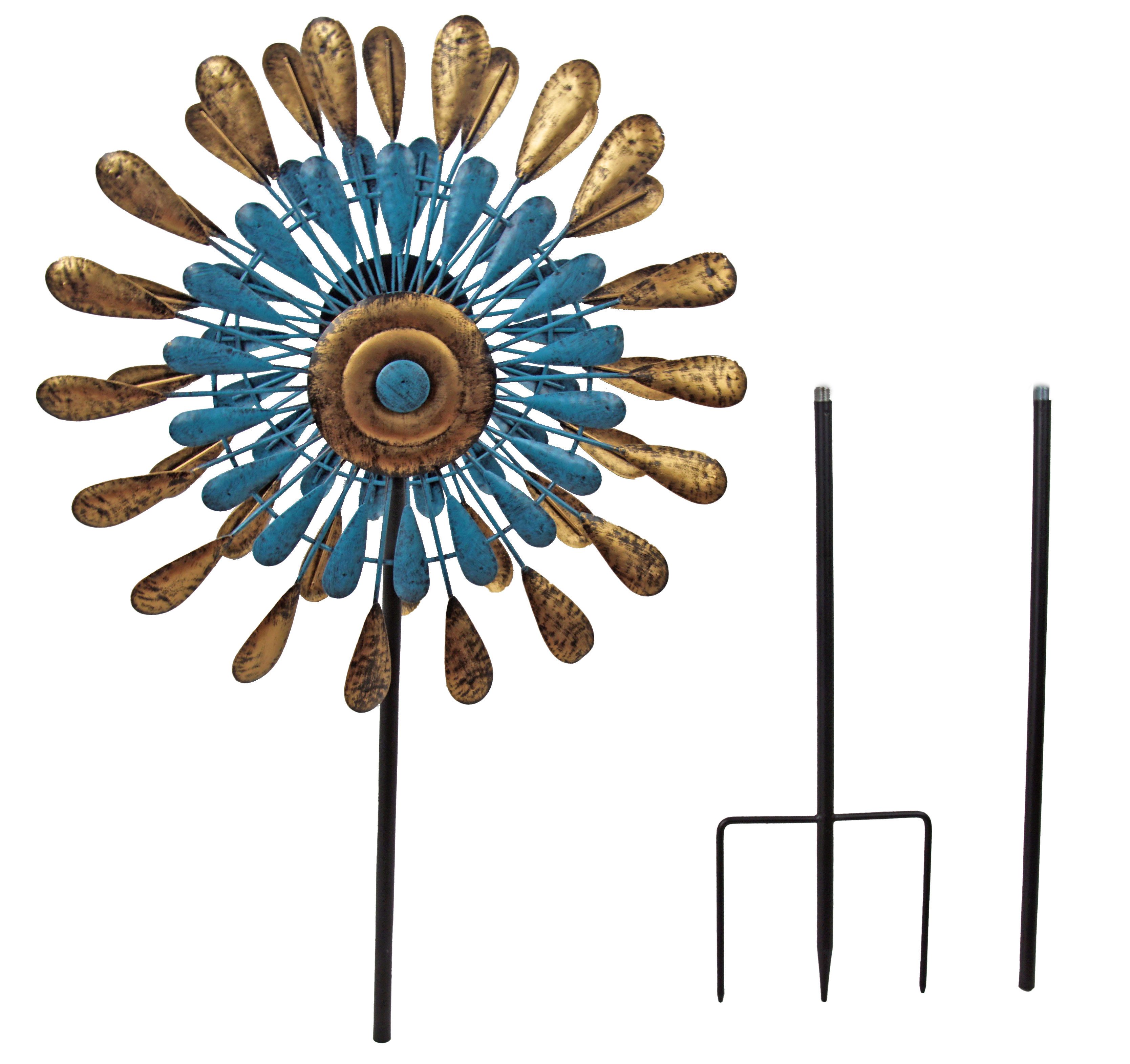IKO Deko-Windrad Elegantes Windrad – Kunstvolles Design aus Metall für Ihren Garten (1 St), Windrad, bunt, Metall, Gartendeko, wetterfest, Balkon, Garten
