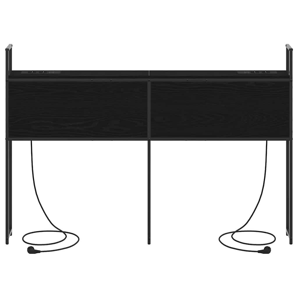 vidaXL Bett Kopfteil mit Stauraum mit Ladestation Schwarz Eichen-Optik (1-tlg) – Bild 5 von 5