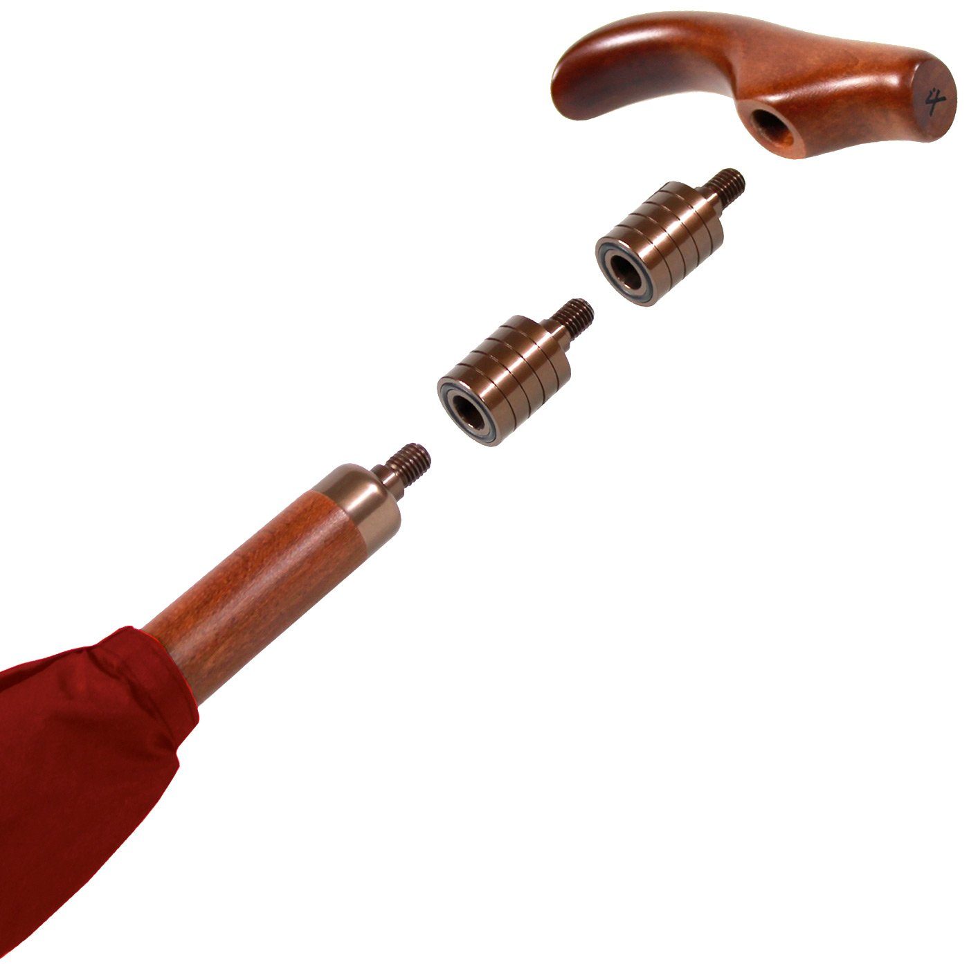 iX-brella Stockregenschirm Stützschirm mit Holzgriff - höhenverstellbar, sehr stabil, im klassischen Design