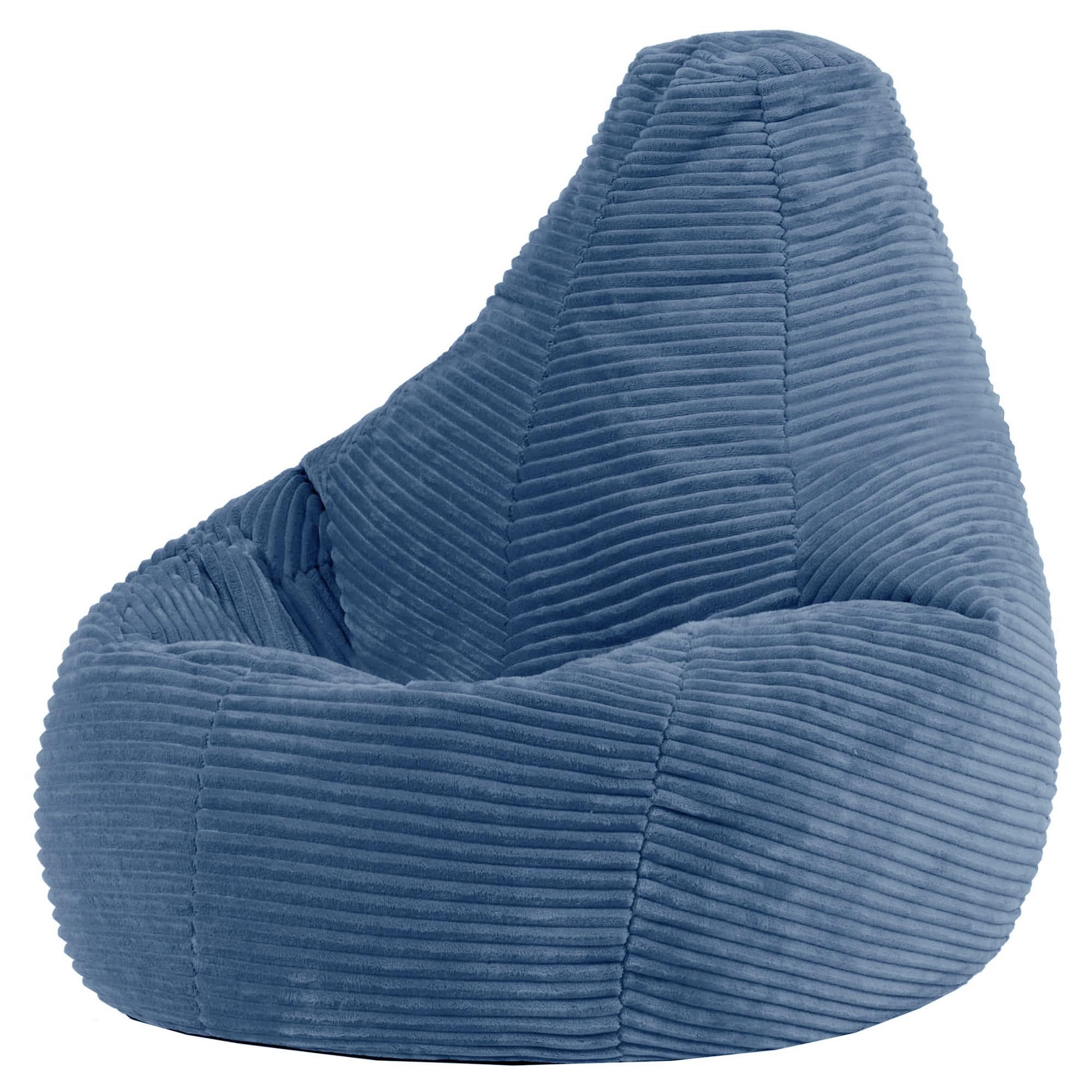 icon Sitzsack Kinder Sessel aus Cord Flauschig „Dalton", 69x59x65cm, Made in Germany, für Kinderzimmer, mit Füllung