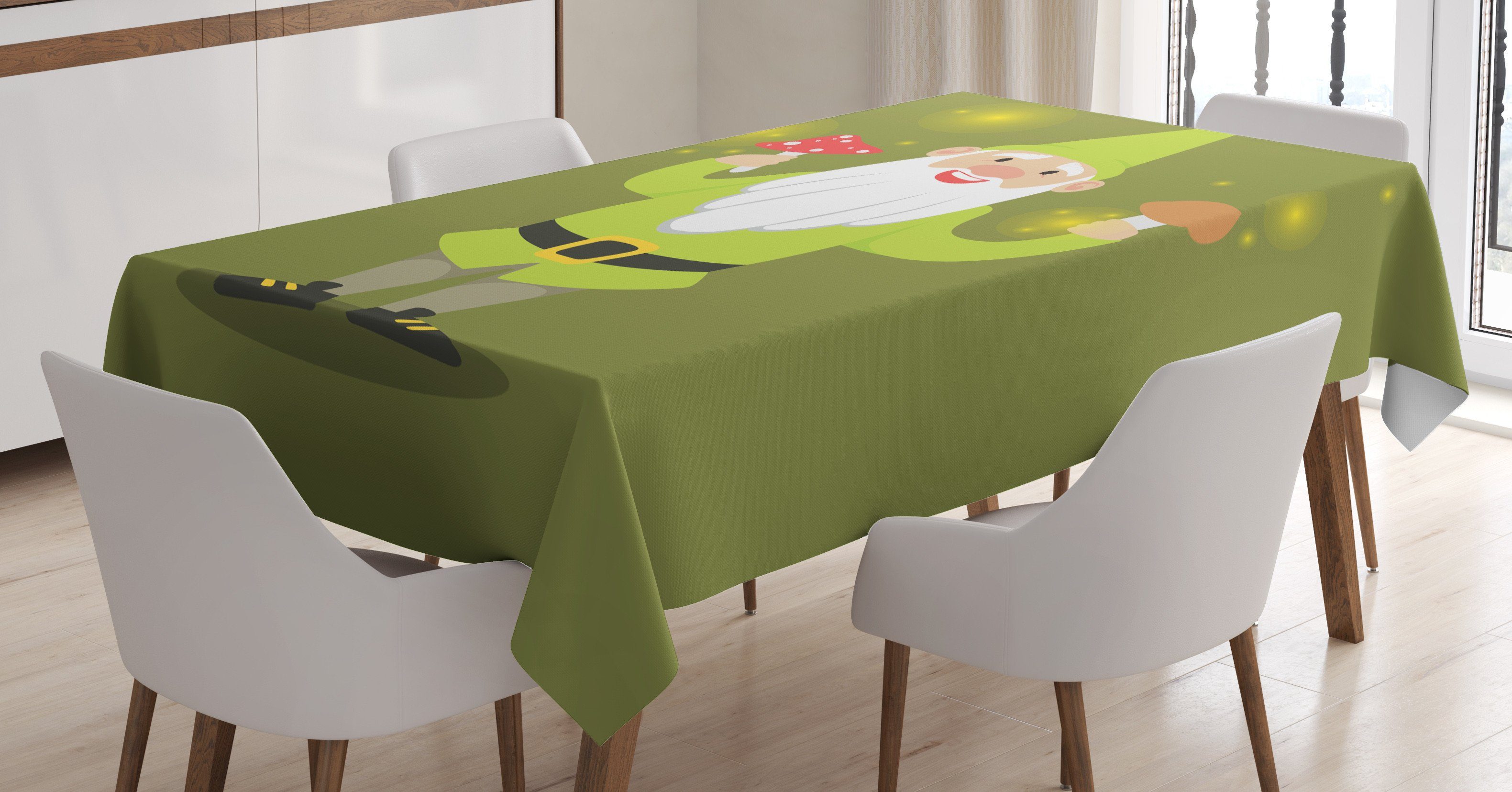 Abakuhaus Tischdecke Farbfest Waschbar Für den Außen Bereich geeignet Klare Farben, Gnom Alte Dwarf Pilze | Tischdecken