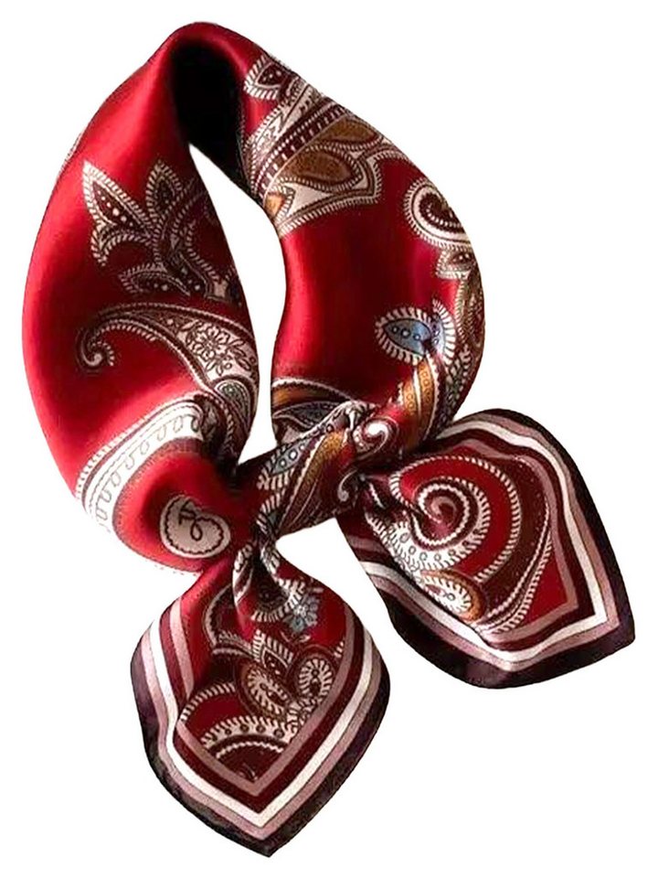 Moschen-Bayern Halstuch Halstuch Damen Herren Nickituch Seidentuch Seidenhalstuch Rot Braun