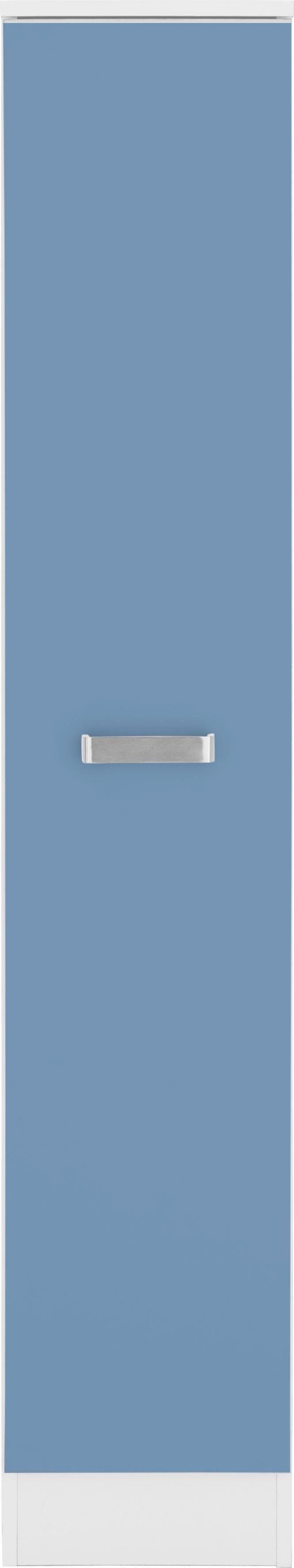 wiho Küchen Apothekerschrank Husum Auszug mit 4 Ablagefächern himmelblau/weiß