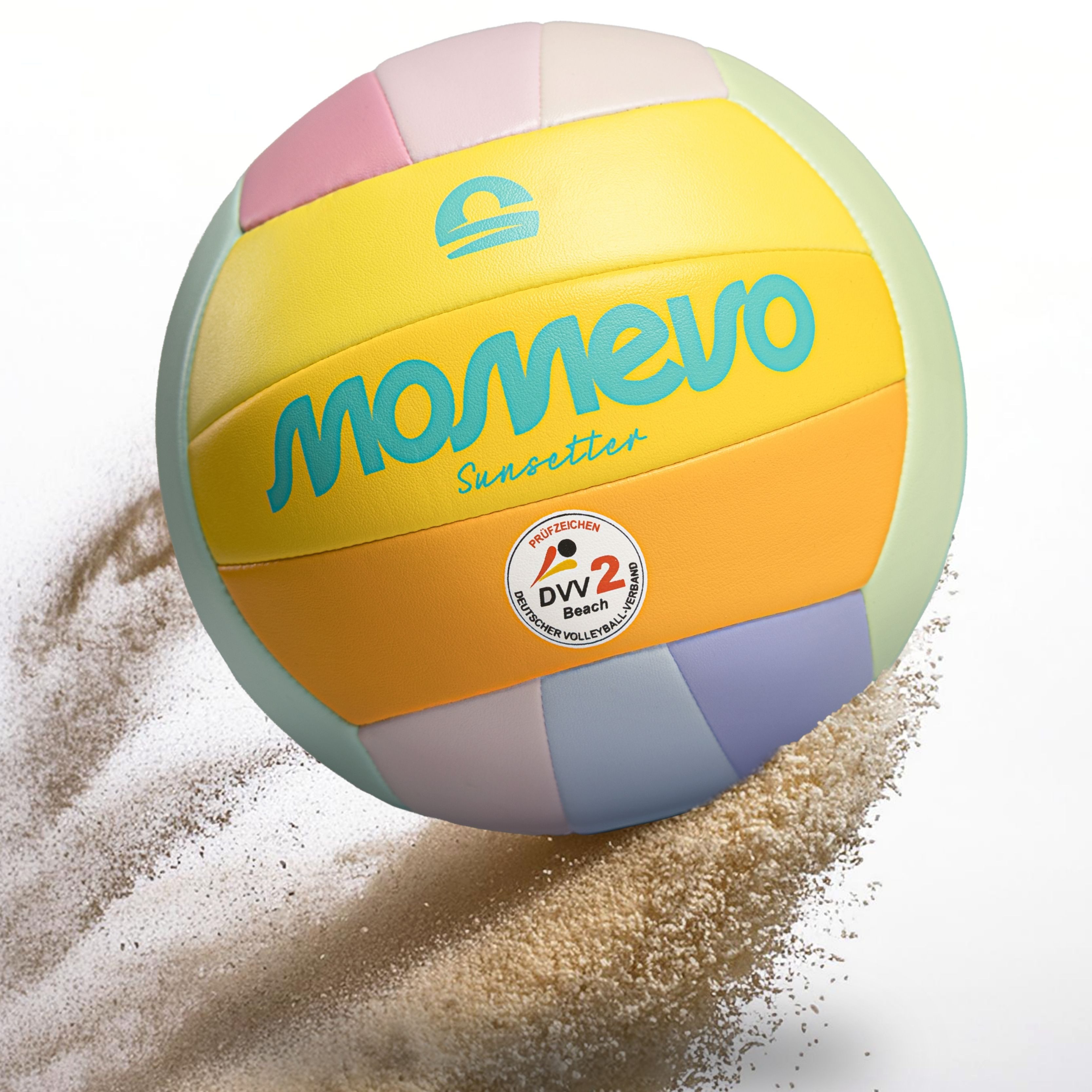 Momevo Beachvolleyball Offizieller Beachvolleyball - DVV zertifiziert, weich und robust, tolle Geschenkidee