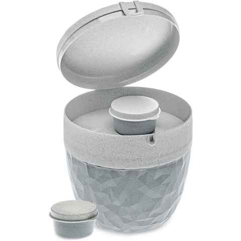 KOZIOL Lunchbox BENTOBOX L, Kunststoff, (1-tlg), spülmaschinengeeignet,melaminfrei, inkl. Minidosen für Dressing,800 ml