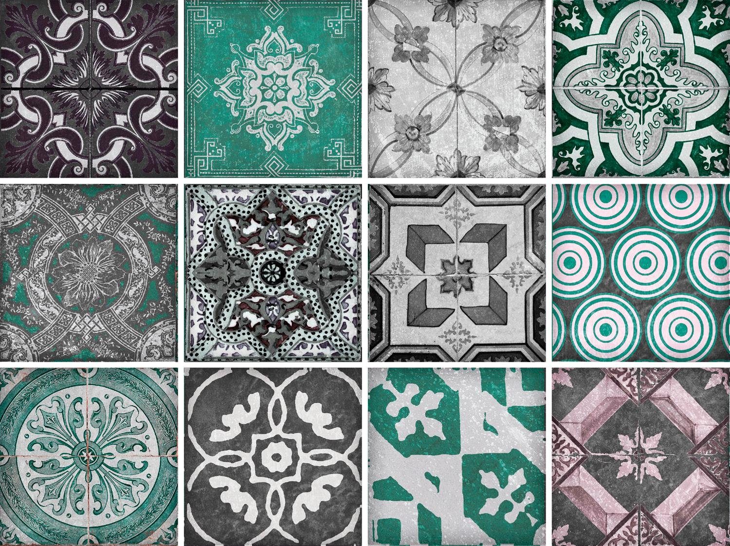 queence Плиткаaufkleber Mosaik Muster, Stickerfliesen, selbstklebend, Sticker, 12er Set