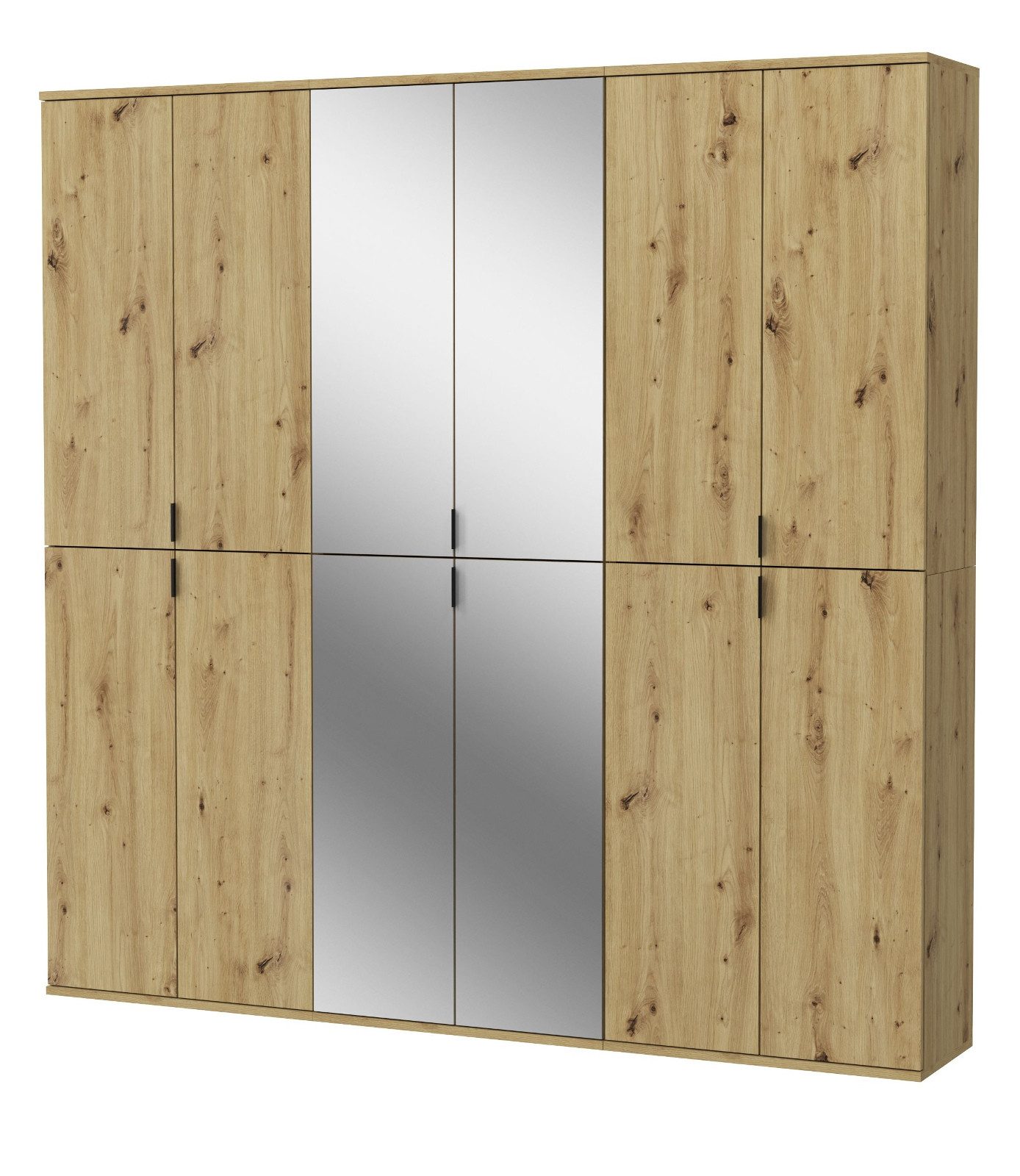 Inn.Furn Kleiderschrank Line-Up (in Artisan Eiche, 183 x 193 cm) mit Spiegel