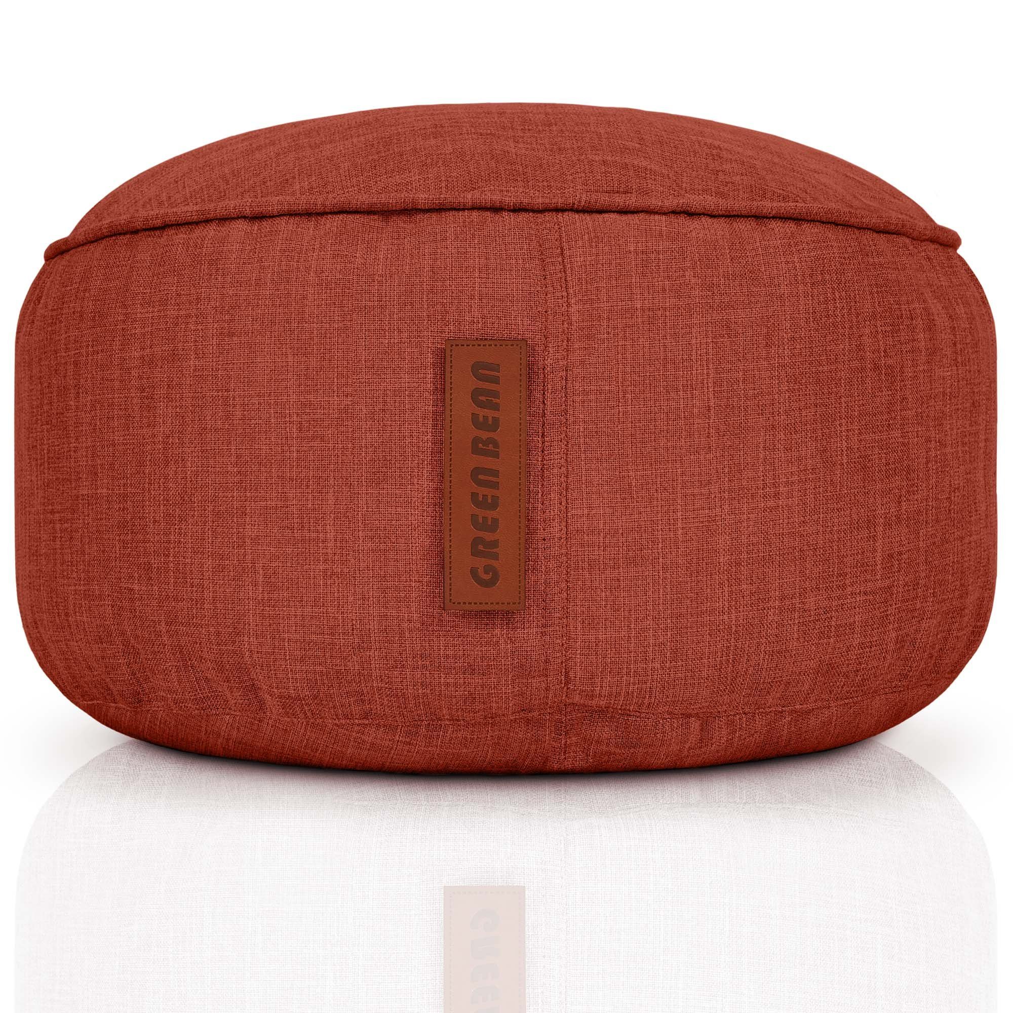 Green Bean Pouf Home-Linen Pouf (Sitzsack-Hocker 25x45cm mit EPS-Perlen Füllung -, Подставка для ног Fußkissen Sitz-Pouf für Sitzsäcke), Bodenkissen für Kinder und Erwachsene - Sitzkissen Стулья