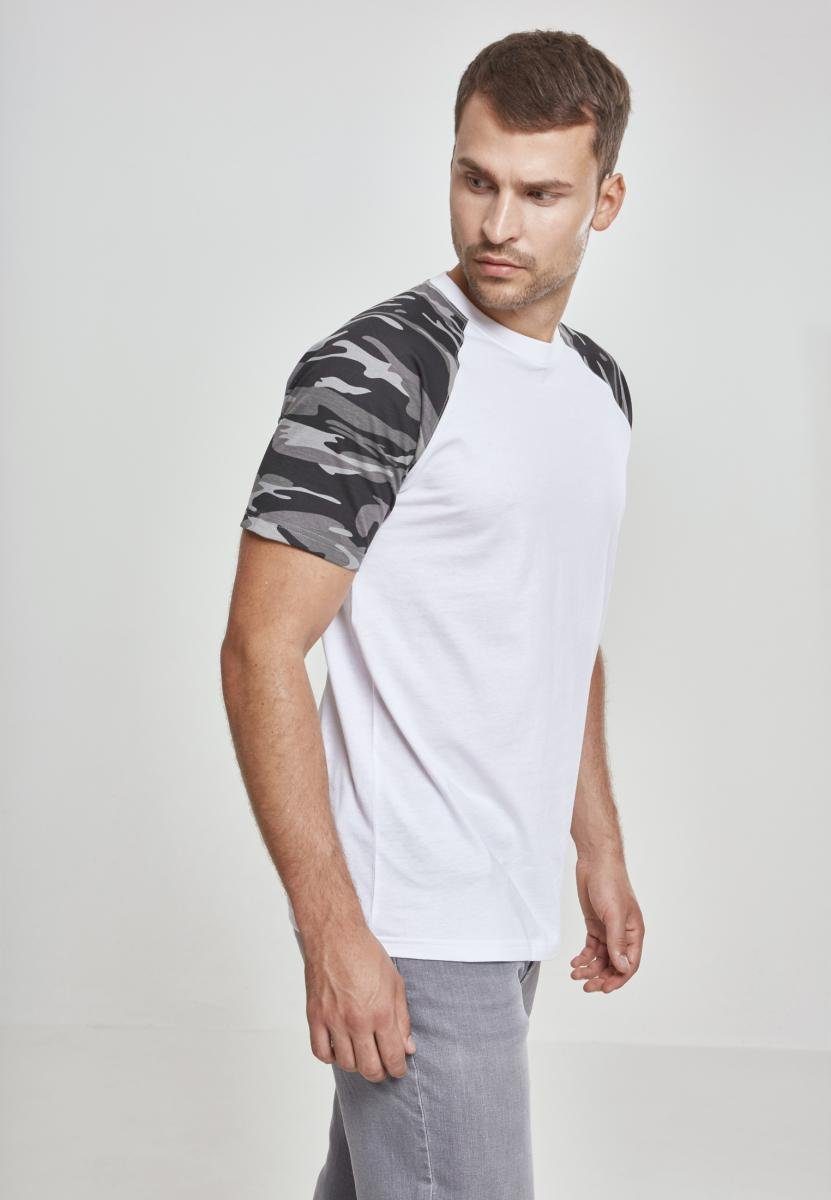 URBAN CLASSICS T-Shirt Herren Tee white/darkcamo (1-tlg) Raglan Contrast