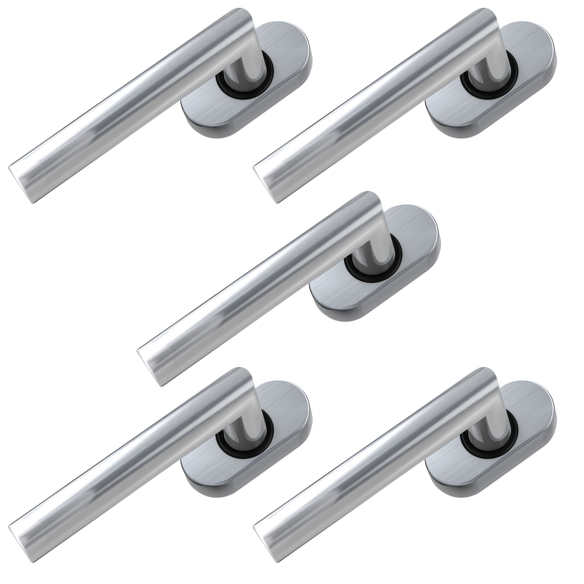 BASI Fenstergriff Fensterbeschlag, 5 Stück, L: 13,5 cm, (Packung, 5-tlg), Edelstahl, Dreh-/Kipp Funktion Funktion, Vierkant 7 x 35 mm, 5 Stück