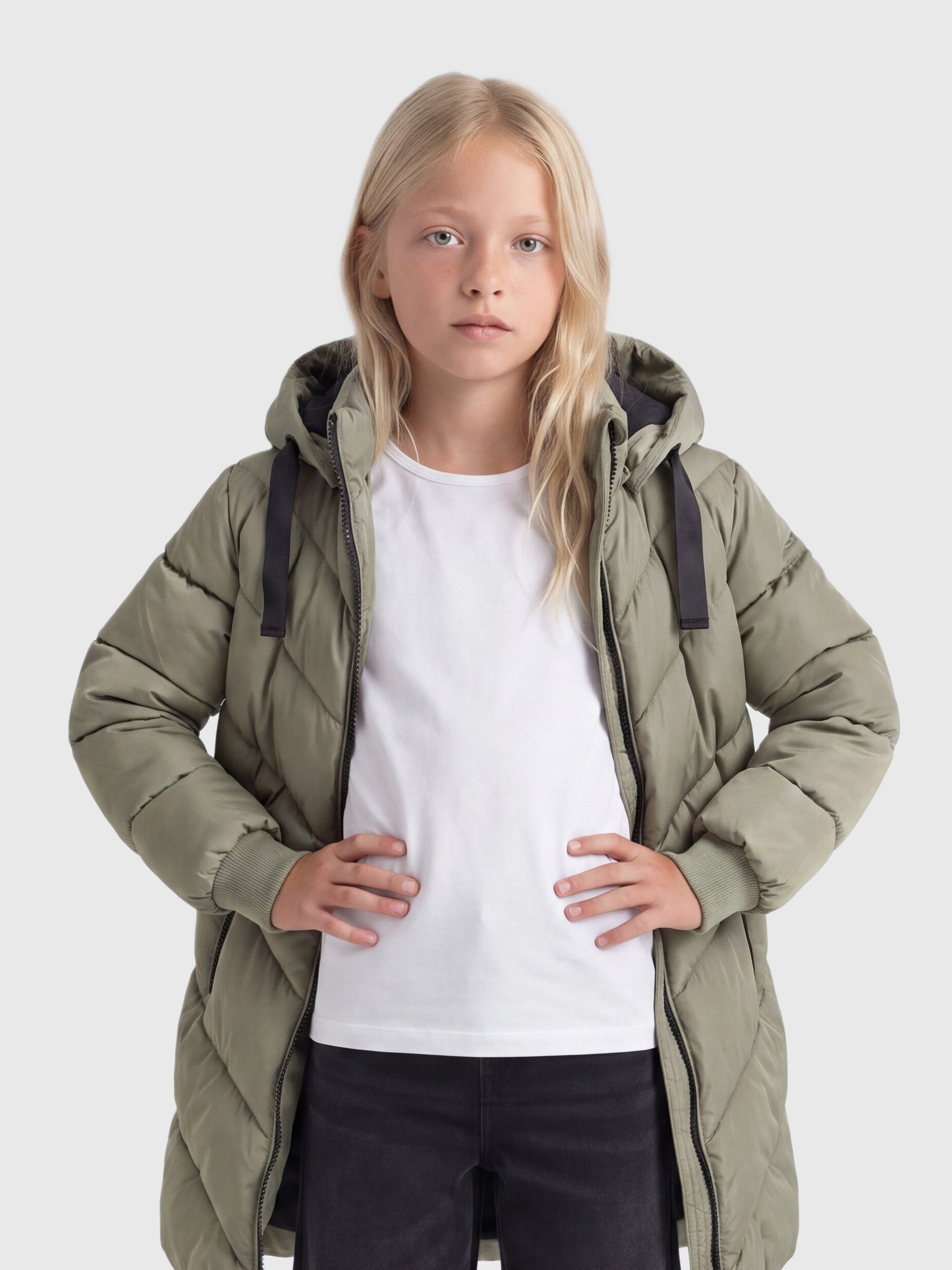 KIDS ONLY Steppjacke KOGSKYLAR HOOD JACKET VD OTW Langjacke mit abnehmbarer Kapuze