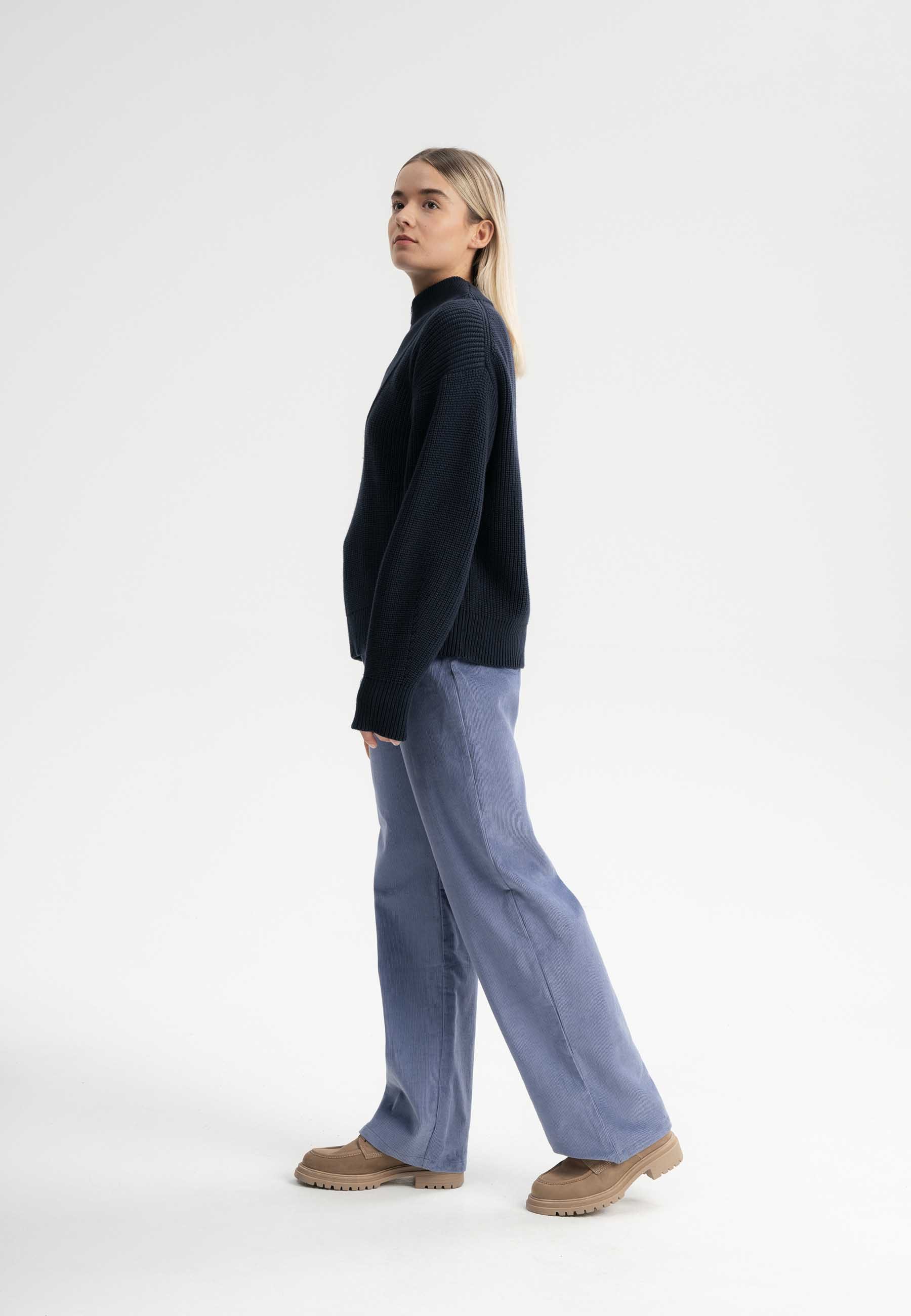MELA Strickpullover Rippstrick Troyer Style KIMAYA clean