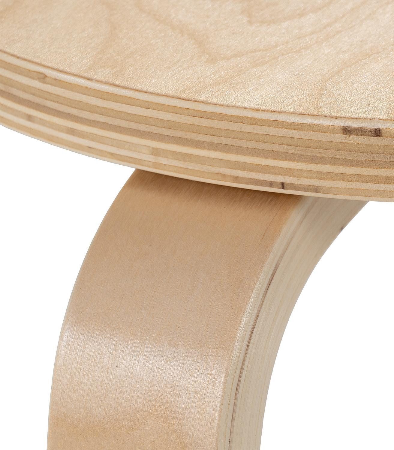 Home4You Hocker, Ø 32 x H 45 cm, Beige, Birkenschichtholz, auch als Beistelltisch verwendbar