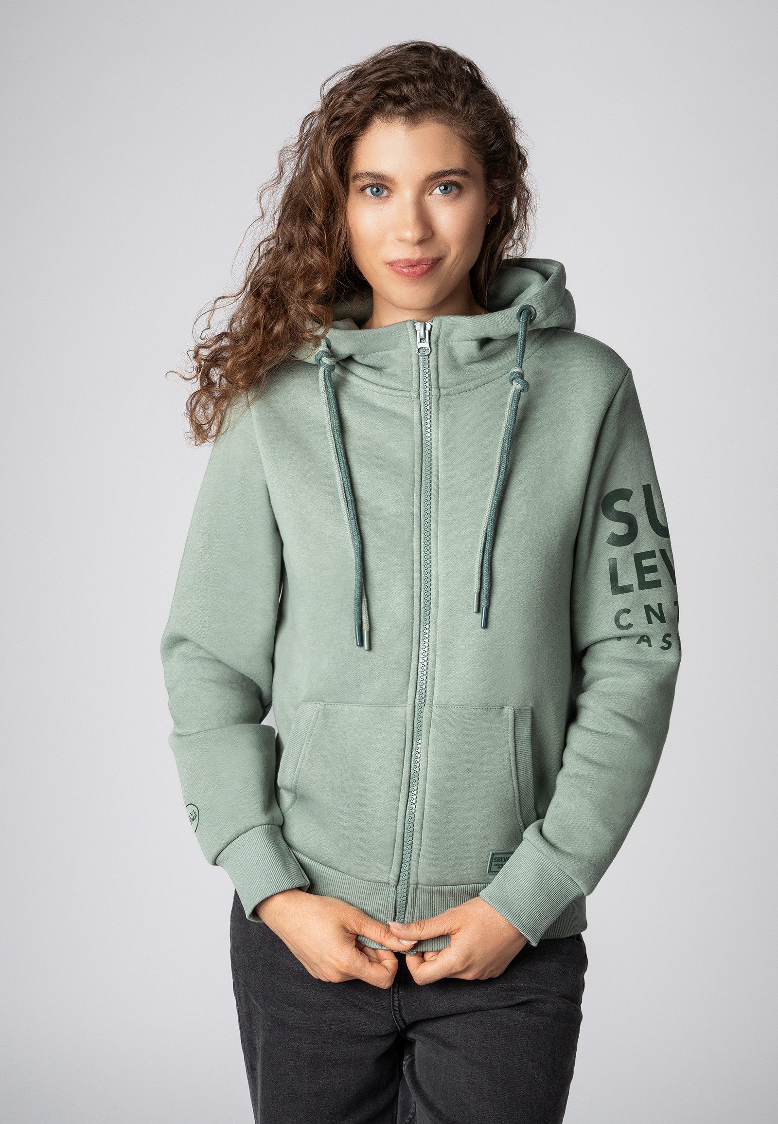 SUBLEVEL Kapuzensweatjacke Damen Jacke mit Prints und Kapuze Hoodie, Kapuze günstig online kaufen