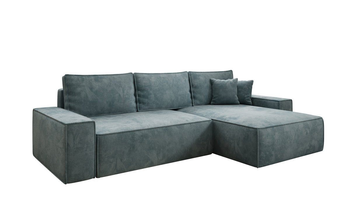 Luxusbetten24 Schlafsofa Designer Sofa Lunaro in Cord, mit Stauraum und Schlaffunktion