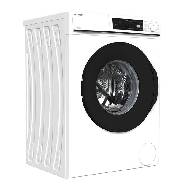 Sharp Waschmaschine ES-W714IAW1-DE, 7 kg, 1400 U/min, Inverter Motor, AquaStop, Überlaufschutz, LED-Diplay, 15 Programme