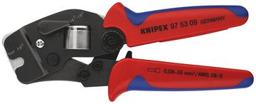 Knipex Crimpzange 97 53 09 für Aderendhülsen mit Fronteinführung, 1-tlg., selbsteinstellend, brüniert, mit Mehrkomponenten-Hüllen 190 mm