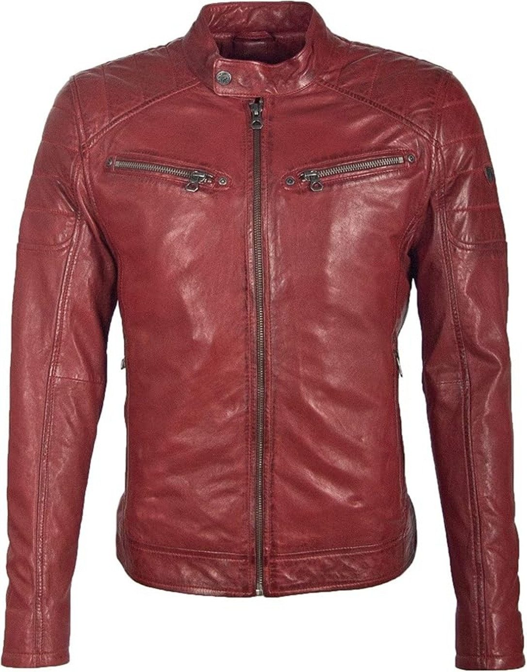 Gipsy by Mauritius Lederjacke Bikerjacke aus Lammleder mit Zipper-Details, modern und maskulin