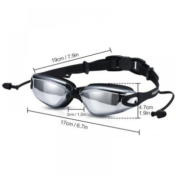 GelldG Schwimmbrille Schwimmbrille, Anti-Fog UV-Schutz beschichteter Linse kein Auslaufen