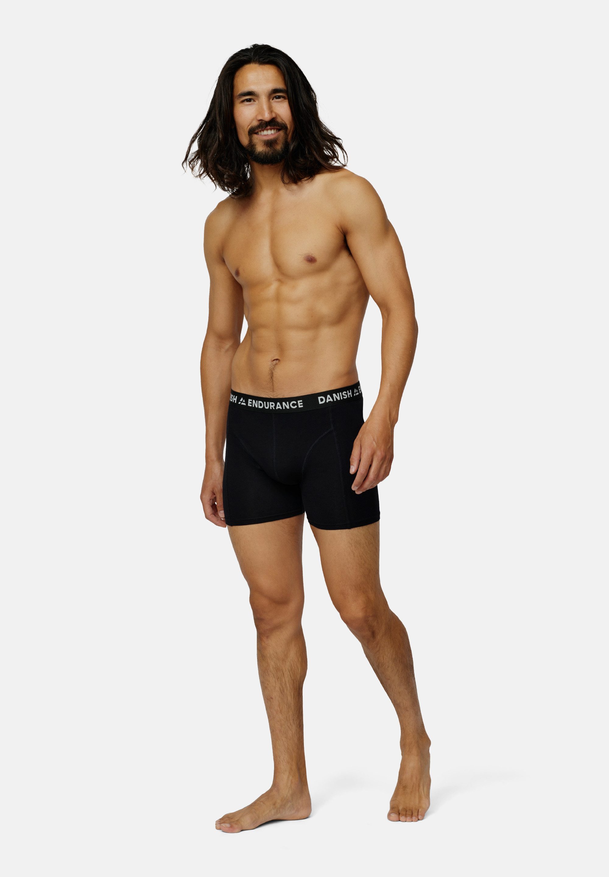 DANISH ENDURANCE Bamboe Boxershorts voor Mannen, Boxers met Lange Pijpen, Ademend Ondergoed, 6-Pack, Zwart/Rood, XL