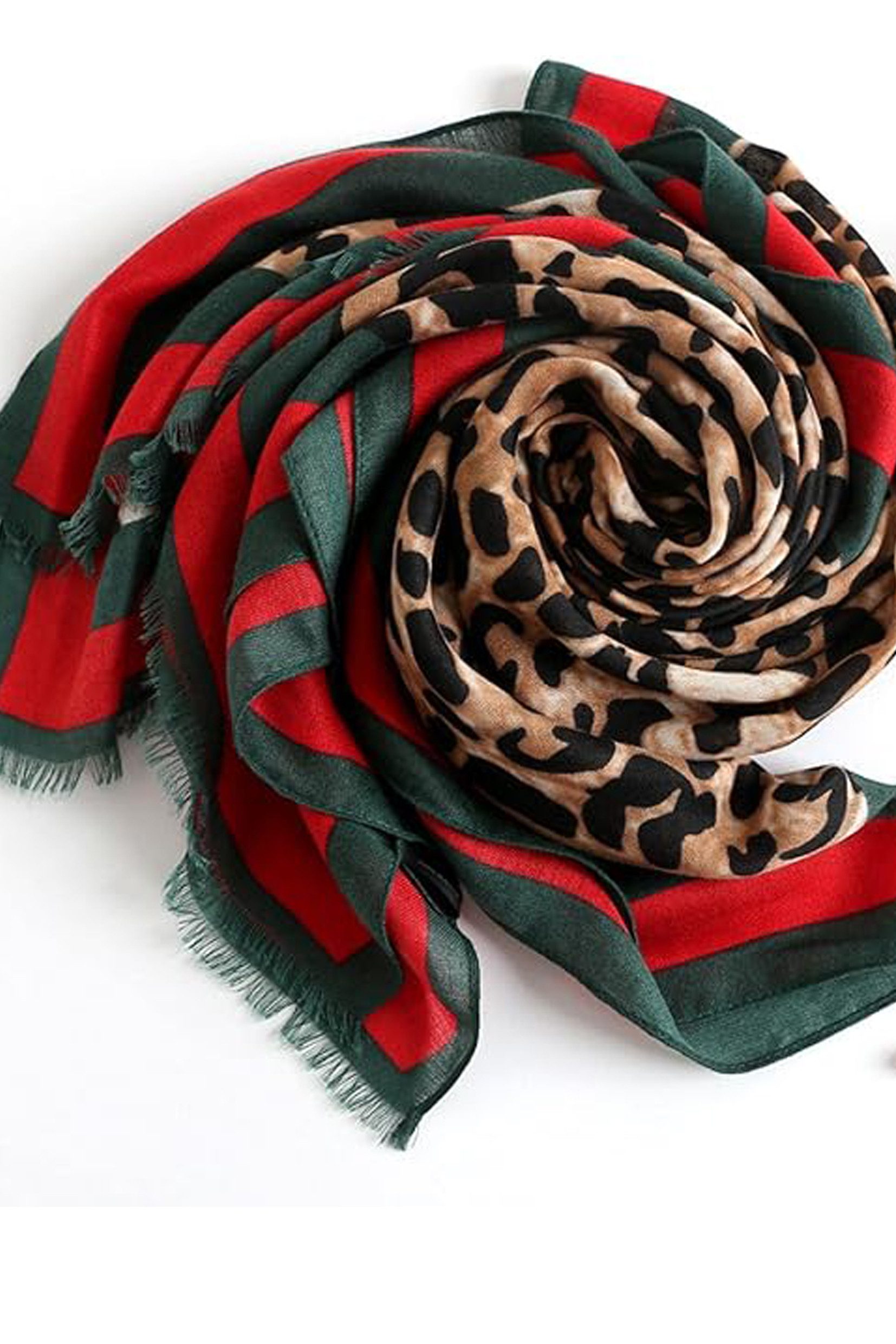 FS Collection Modeschal Damen Leopardenmuster Schal – Weich, Leicht & Vielseitig, 100% Polyester – weich, leicht & formbeständig