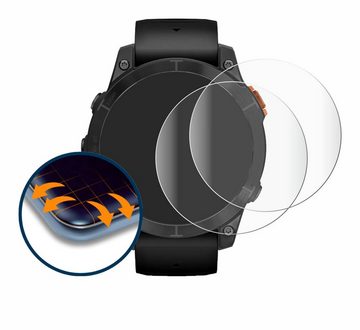 BROTECT Full-Screen Schutzfolie für Garmin Fenix 7 Pro Solar (47 mm), Displayschutzfolie, 2 Stück, 3D Curved klar