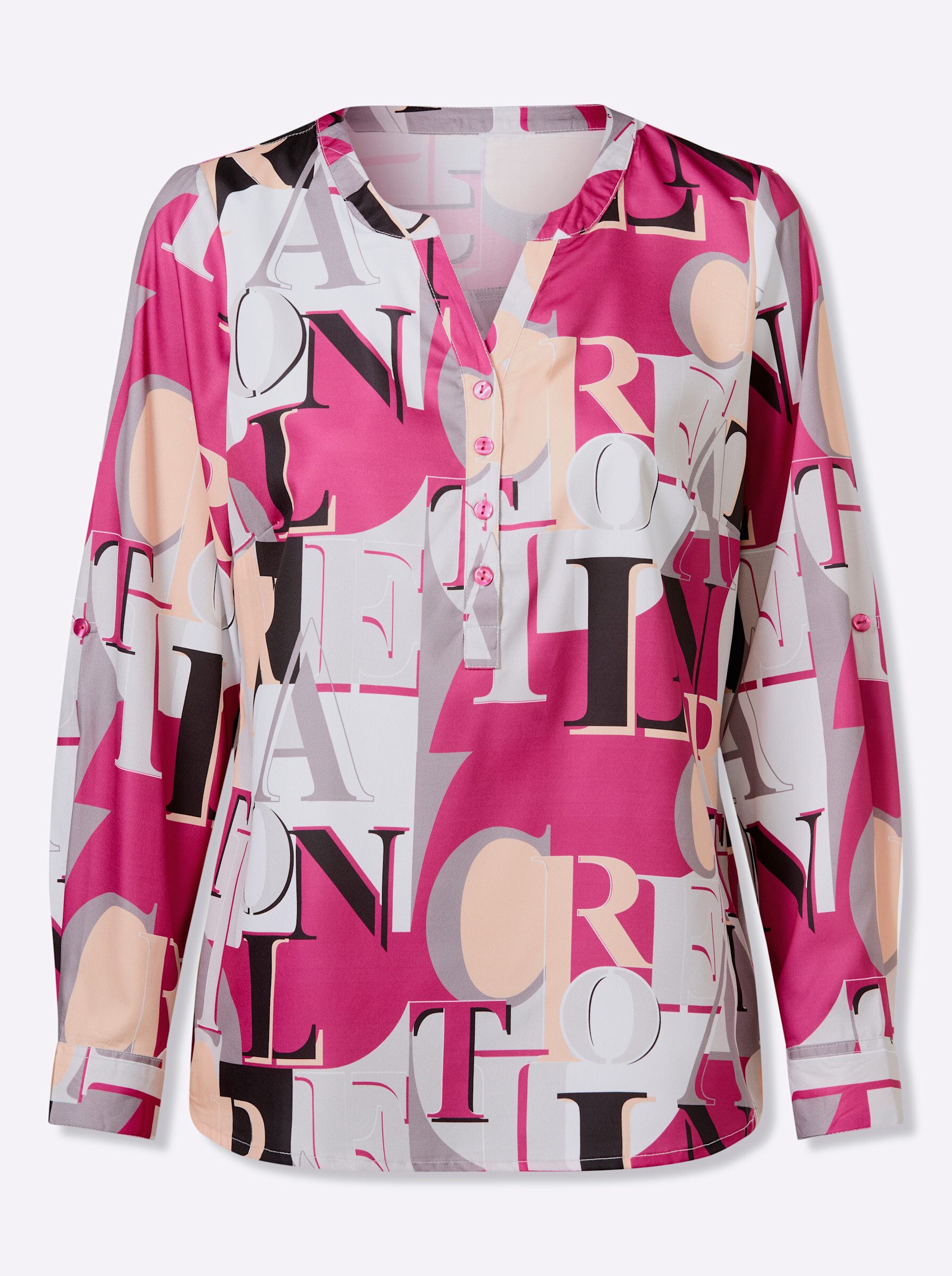 Klassische Bluse Schlupfbluse Langarm
