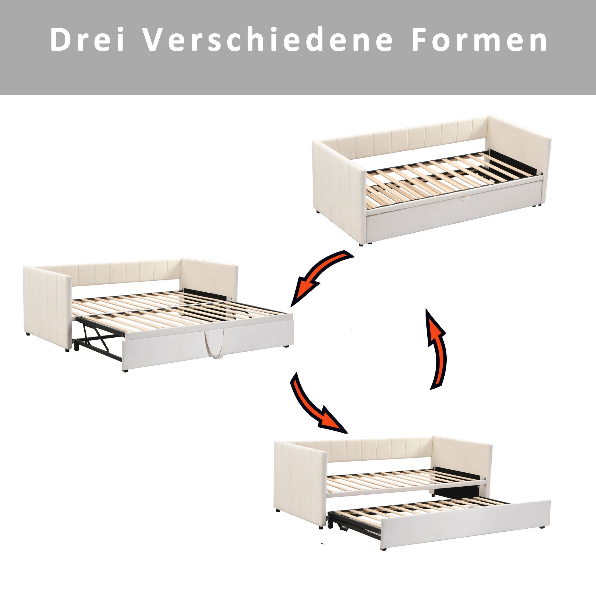 HAUSS SPOLE Schlafsofa 90/180x200 cm Ausziehbares günstig online kaufen