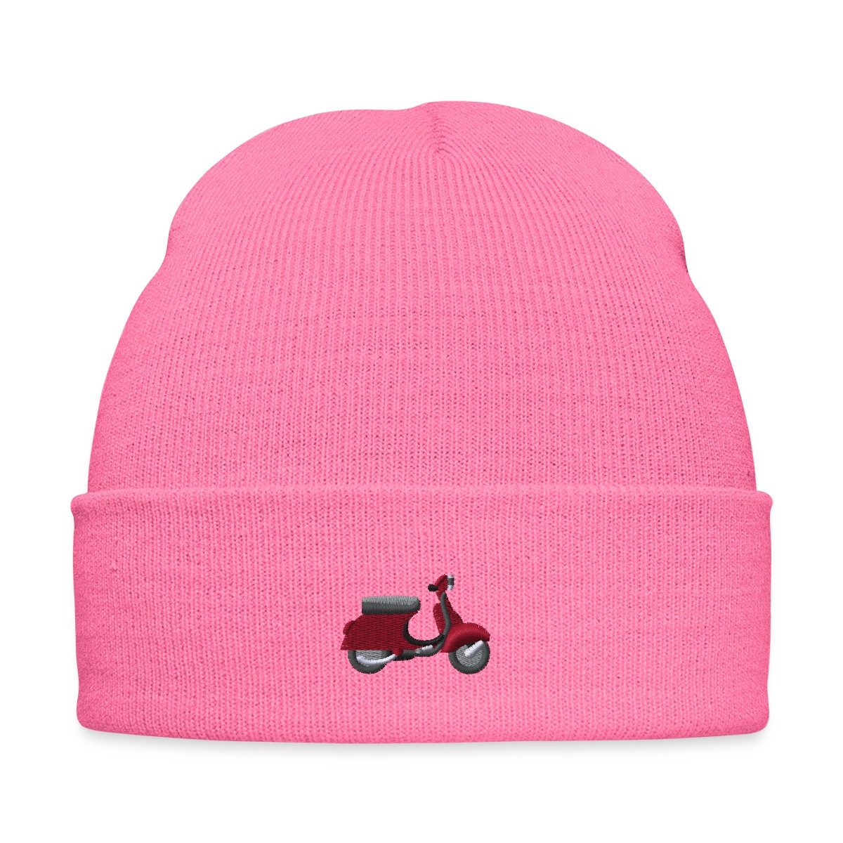 Spreadshirt Beanie Motorroller Stickerei Bestickte Wintermütze (1-St)