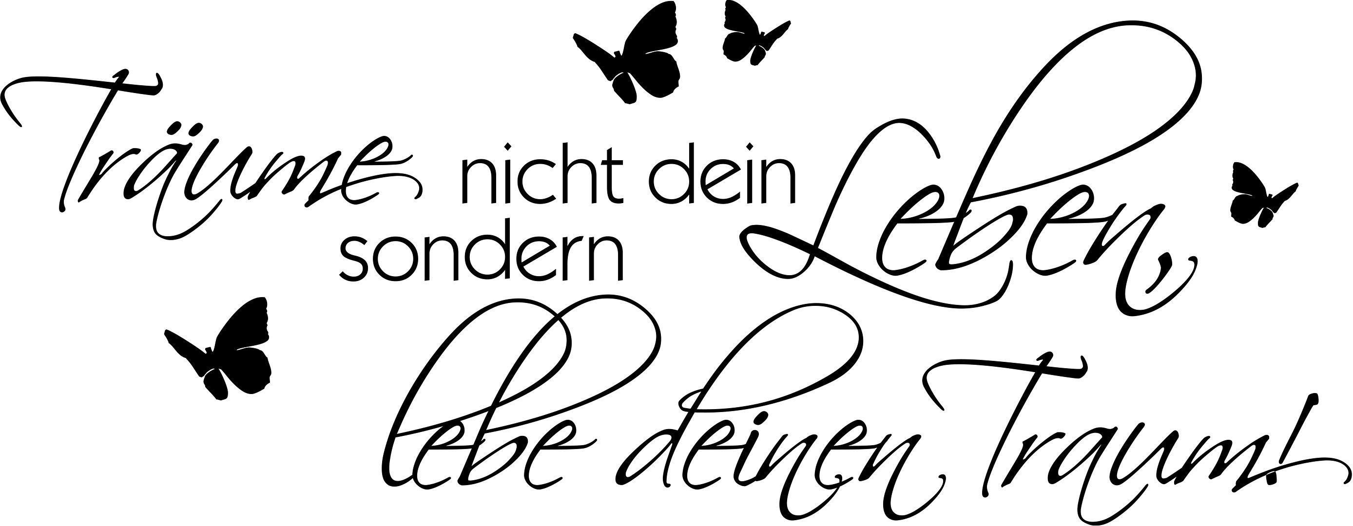 Wall-Art Wandspruch Spruch Träume nicht Dein Leben, selbstklebend, entfernbar