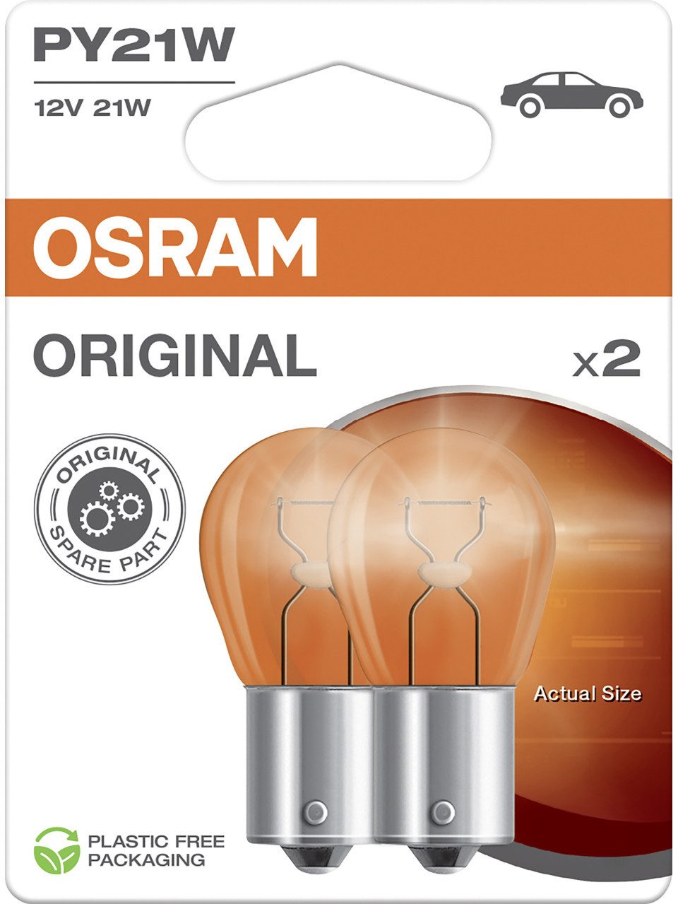 Osram KFZ-Ersatzleuchte Osram Signallampe PY21W Original 2.0 2 Stück