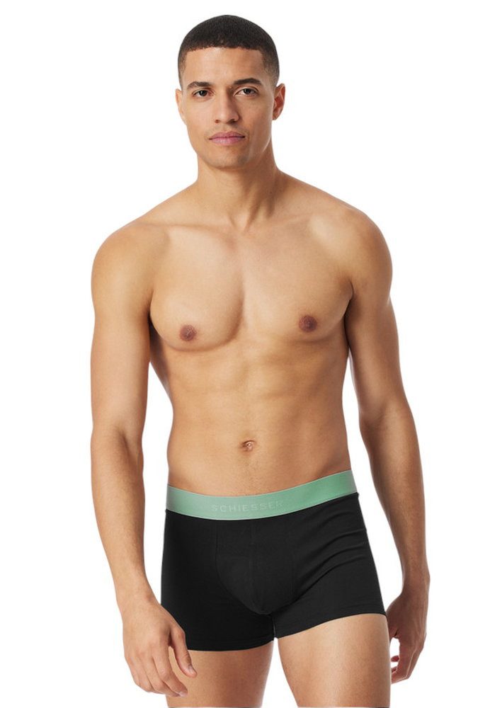 Schiesser Boxershorts Unterwäsche 95/5 Cotton Webgummibund mehrfarbig schwarz Herren – Bild 2 von 4