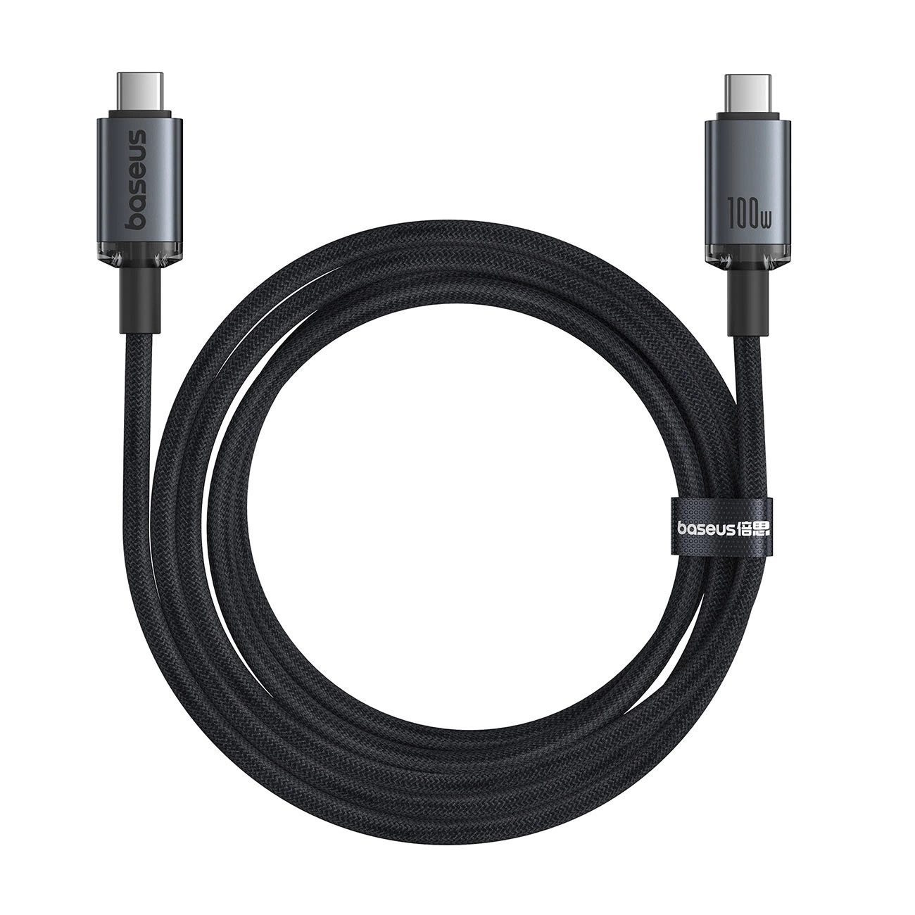 Baseus Crystal Shine USB-Ladegerät (5000 mA, Einzelartikel, 100 W PD, 4K/60Hz, USB3.2, 1,5 m)