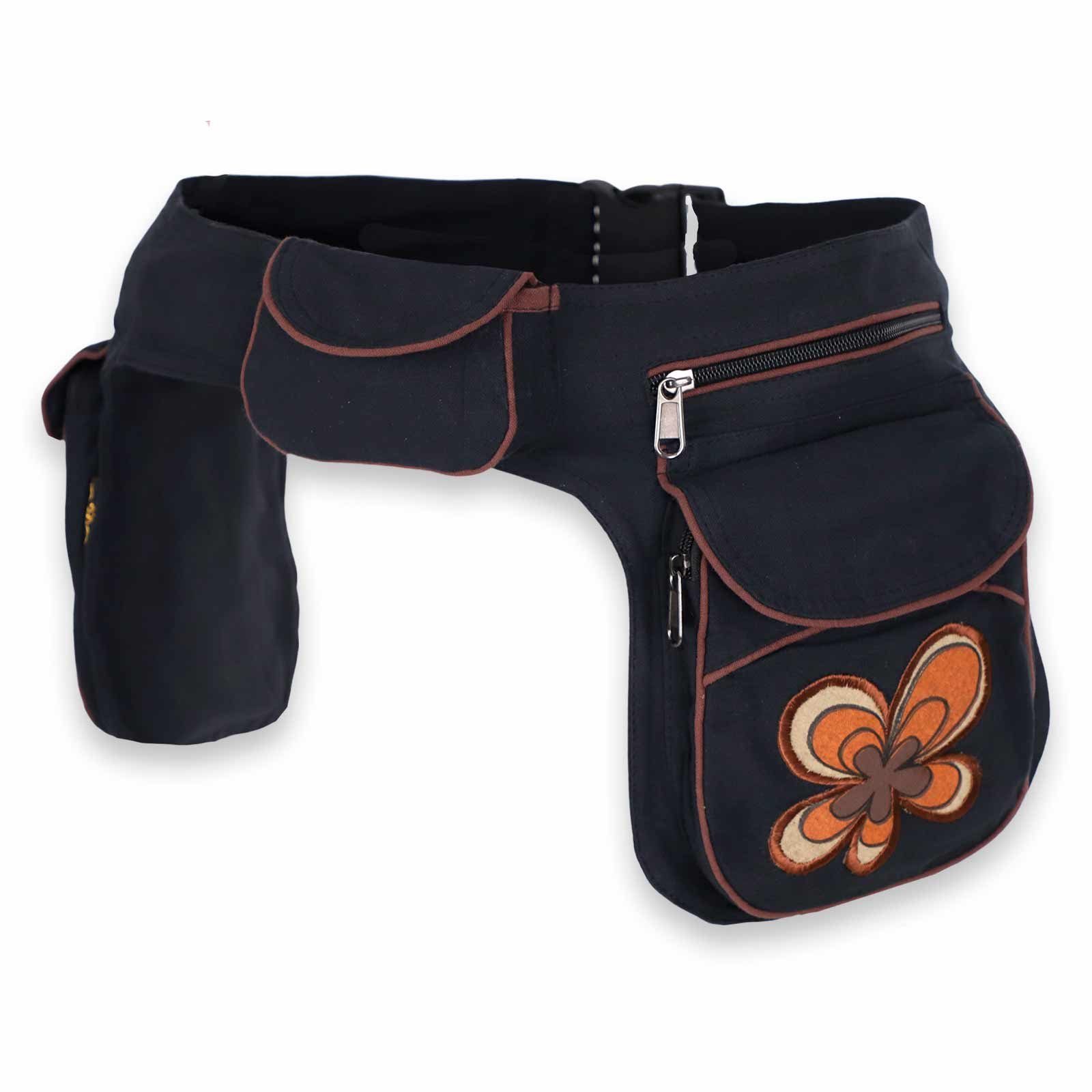 KUNST UND MAGIE Bauchtasche Kunst & Magie Doppel Bauchtasche Sidebag Gürteltasche Festivaltasche