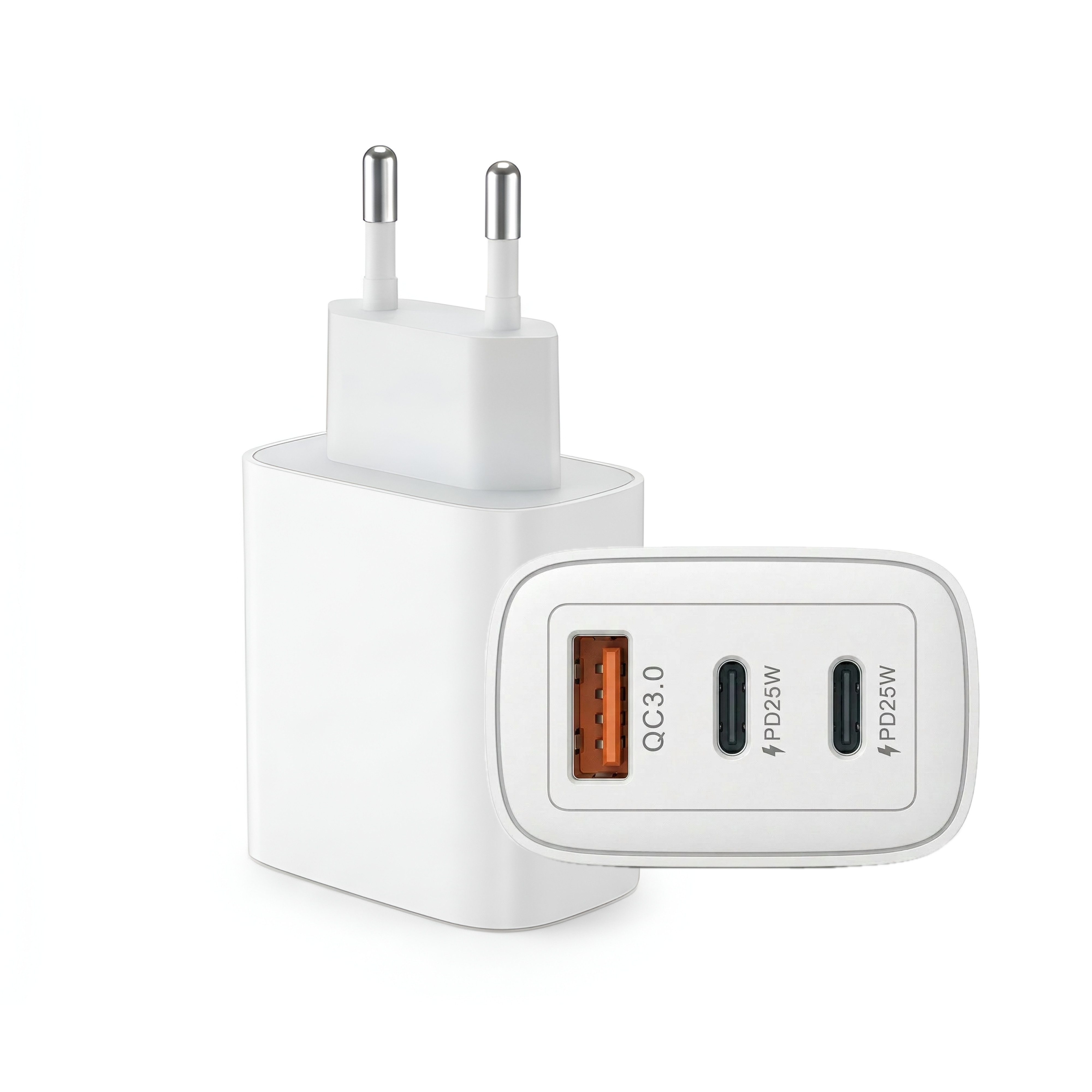 Futurea 50W Ladestecker Fast-Charging Schnellladegerät mit drei Anschlüssen Schnelllade-Gerät (3000 mA, 1-tlg., Einzelartikel, 3 Ports gleichzeitig schnellladen – Bild 4 von 5