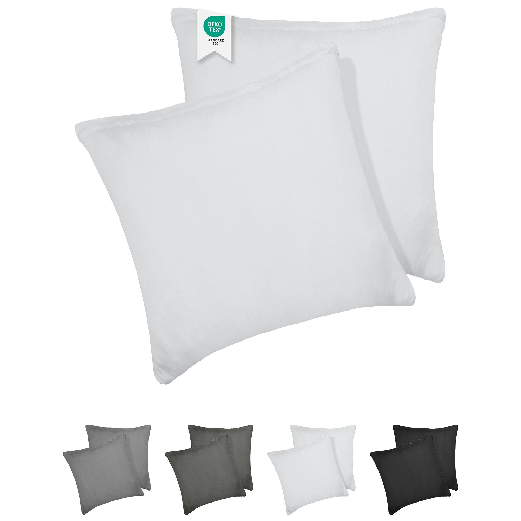 BARBONS Kissenbezug 100% Baumwolle Kissenbezug, weiche Kopfkissenbezug, Kissenhülle, (2 Stück), 165 g/m², Jersey